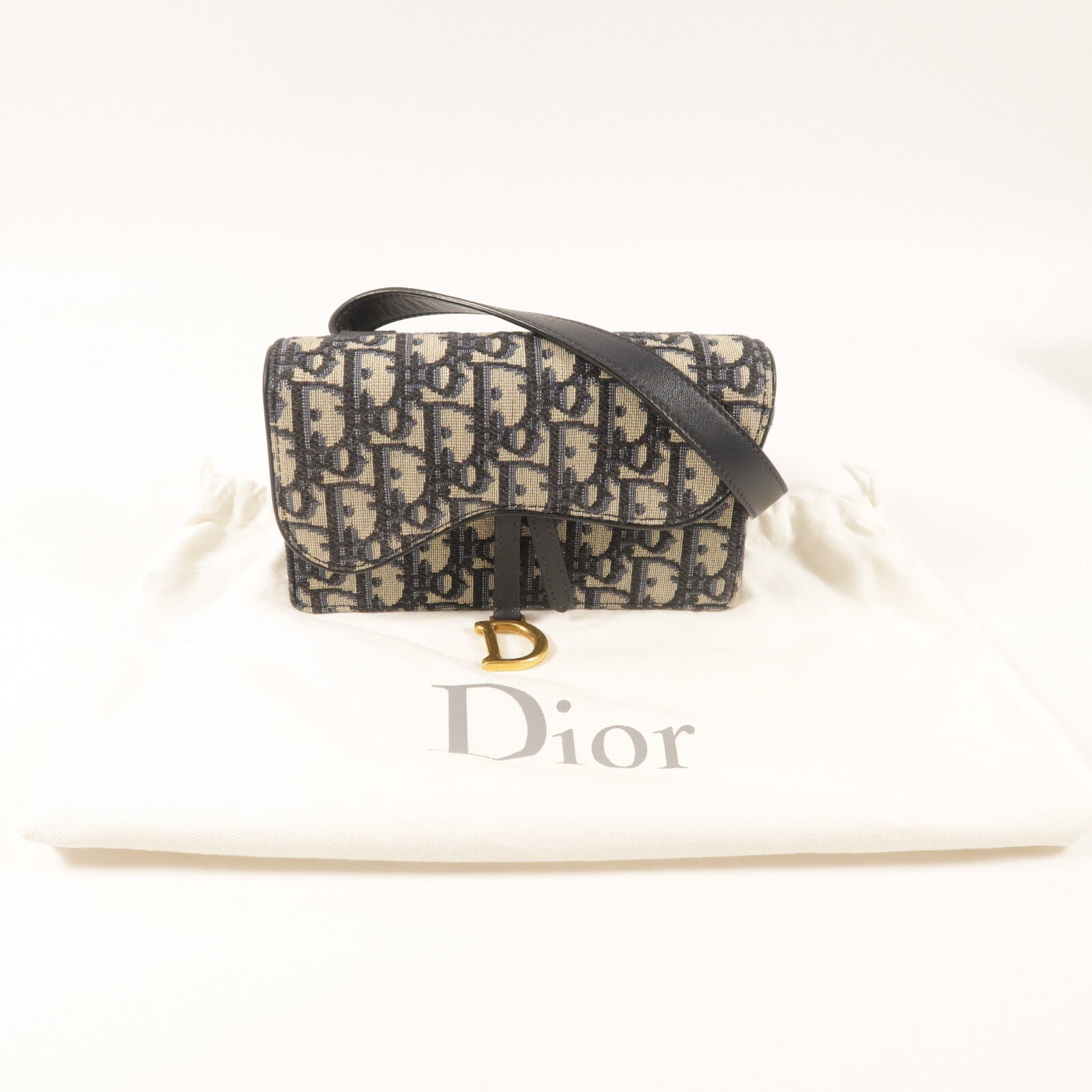 Dior 帆布Saddle Belt Bag金扣腰包