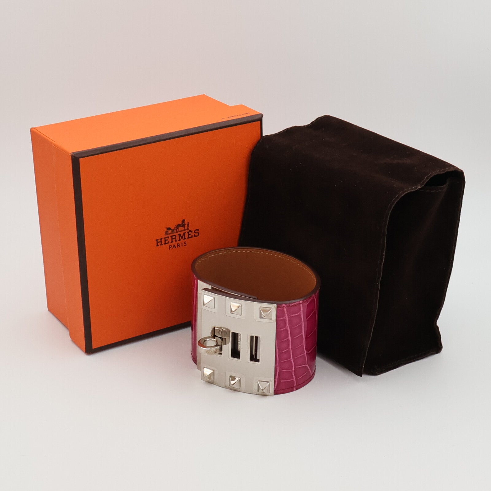 HERMES 鱷魚皮革Kelly Dog Extreme Bracelet手鐲