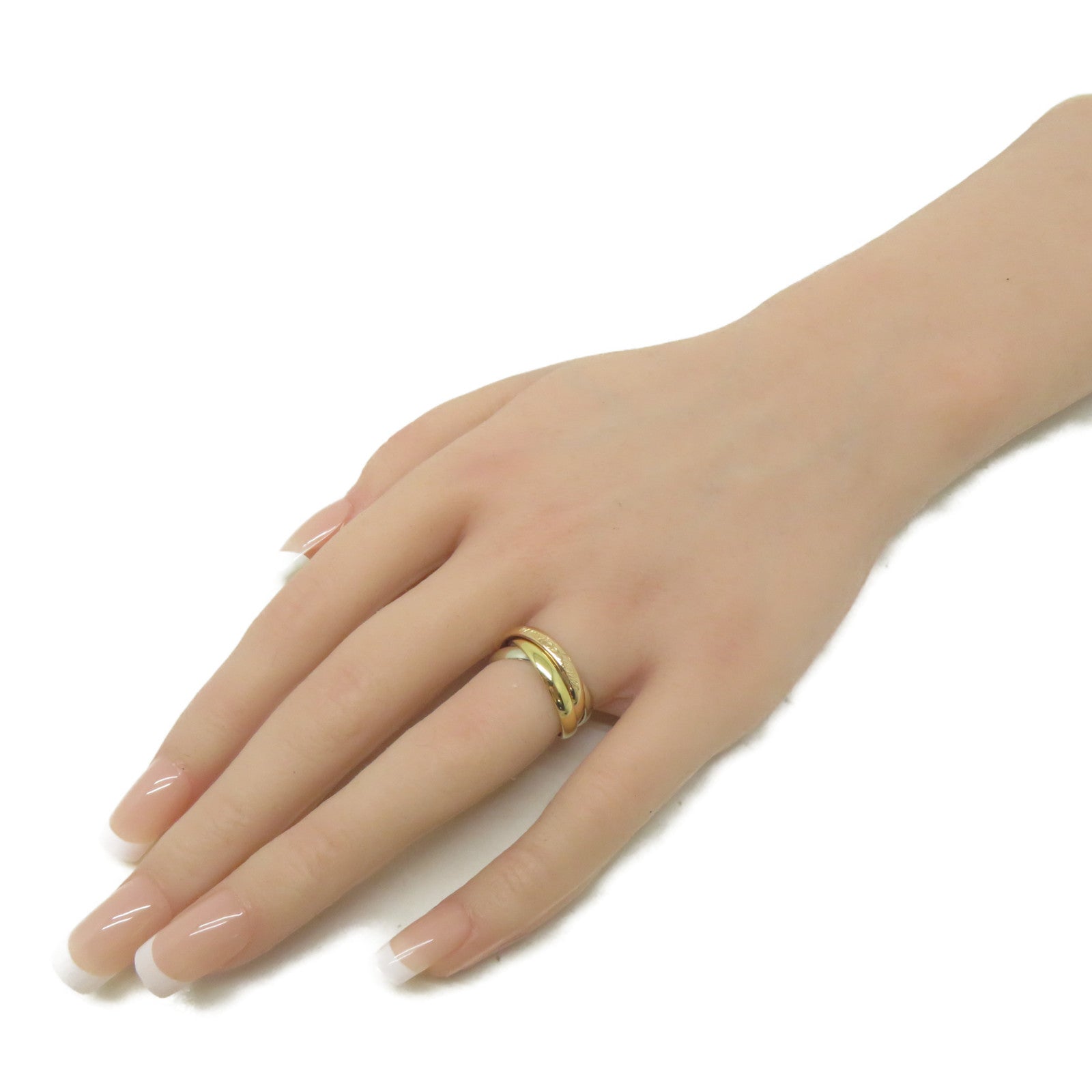CARTIER 18K黃金/白金/玫瑰金Must De Trinity戒指Cartier#51/US#5.75