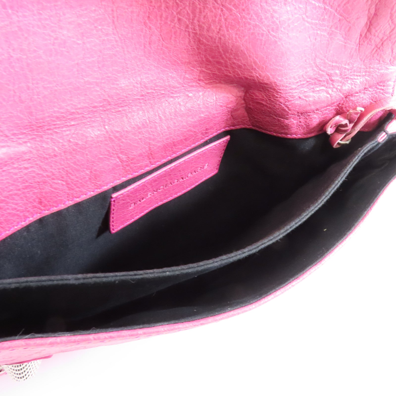 BALENCIAGA 牛皮皮革Clutch Bag銀扣手拿包粉紅色