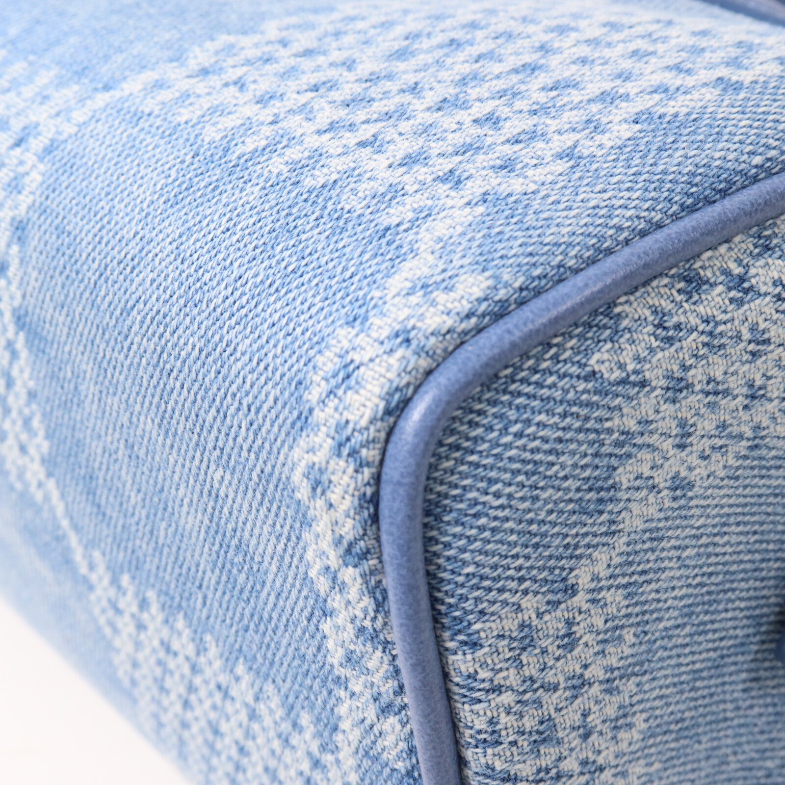 LOUIS VUITTON Damier Denim/牛皮皮革Speedy Bandouliere 18手挽肩背兩用袋
