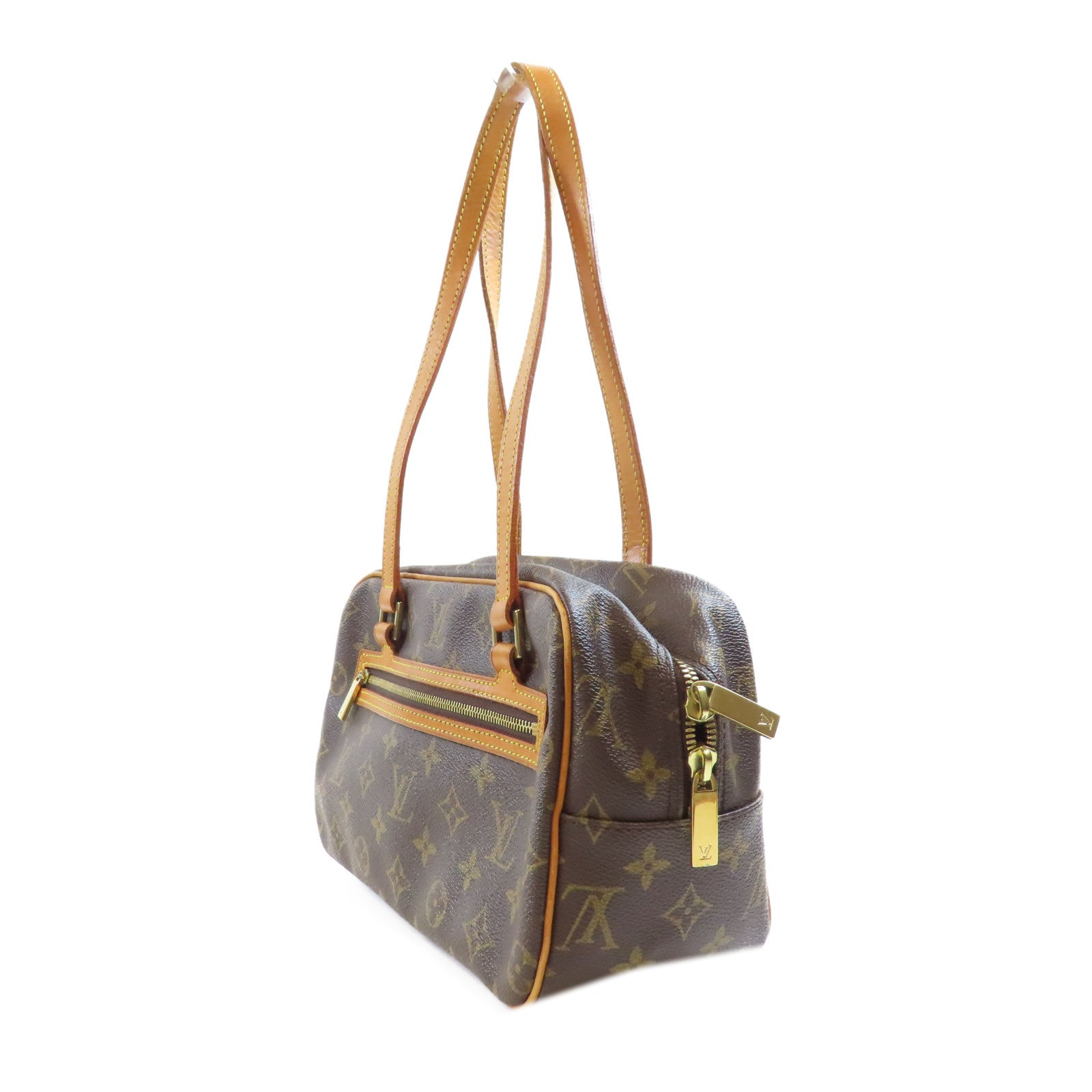 LOUIS VUITTON Monogram Cite金扣肩背袋棕色