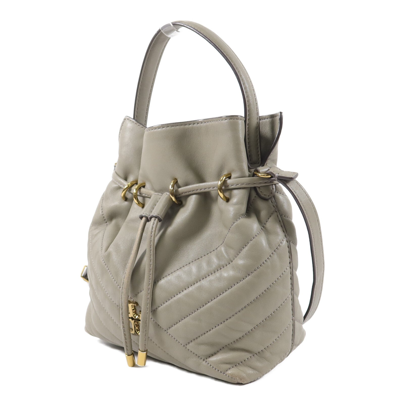 Tory Burch 羊皮皮革Kira Chevron Bucket手挽肩背兩用袋