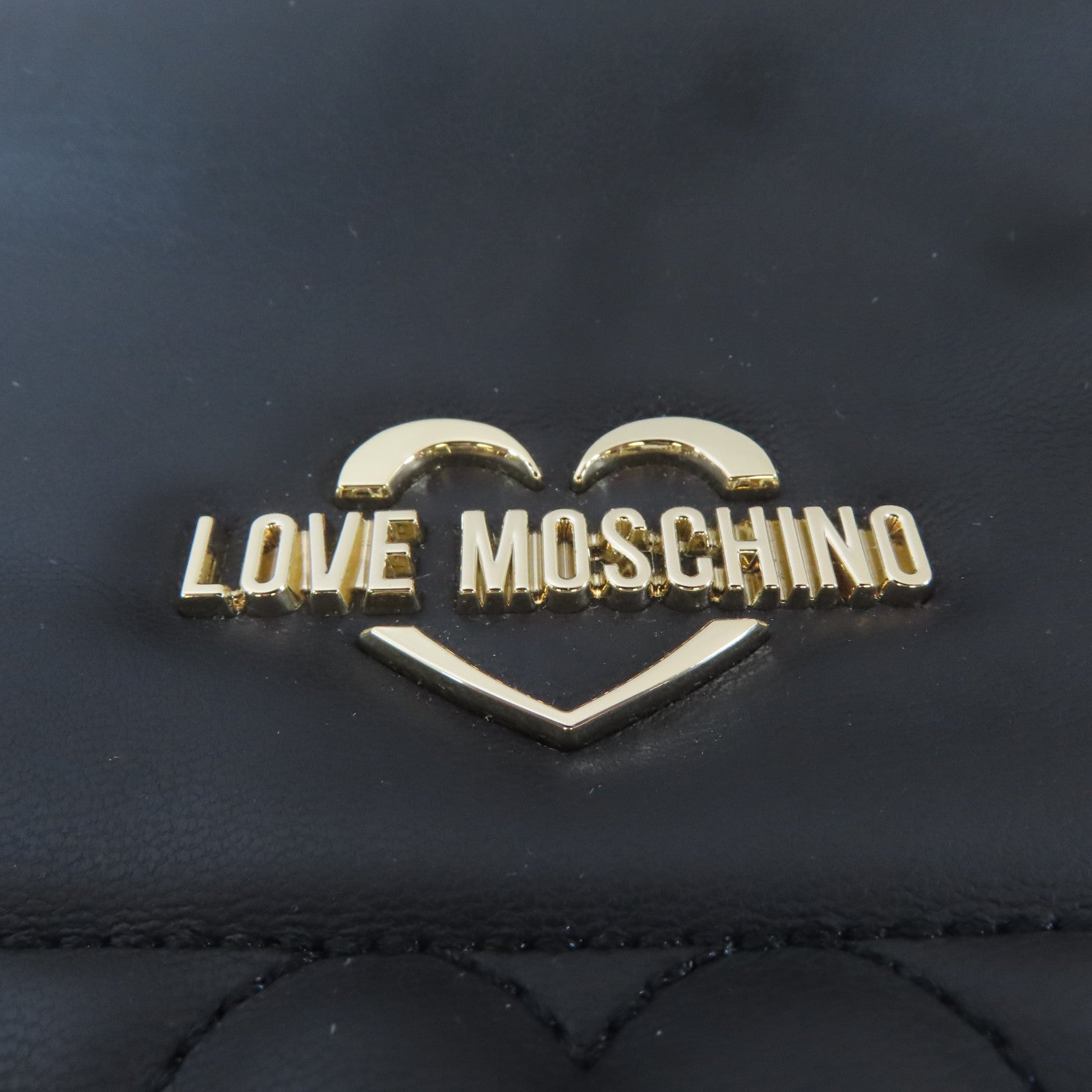 MOSCHINO 塗層帆布2 Way Shoulder金扣手挽肩背兩用袋黑色