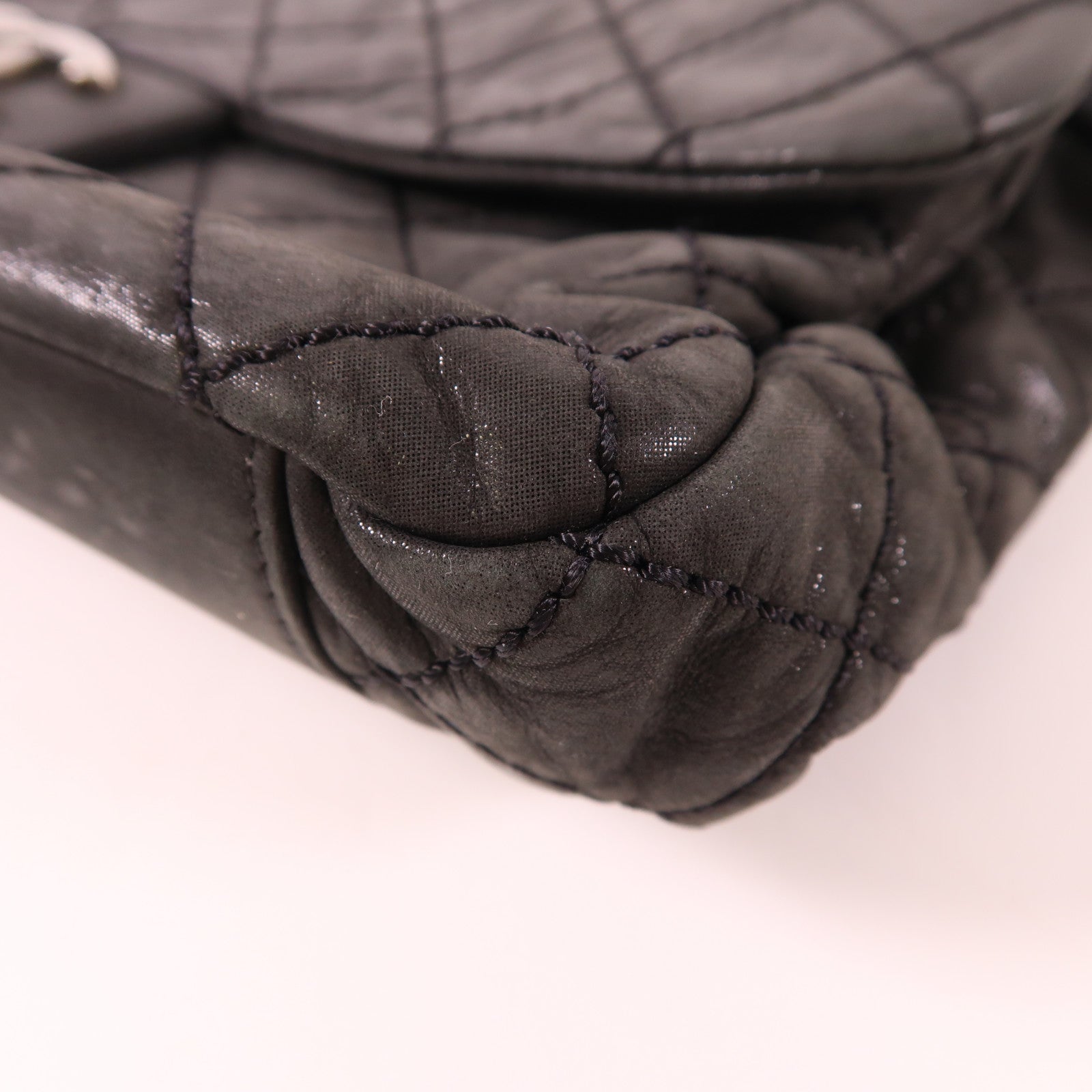 CHANEL CC SHW Chain Shoulder Bag Leather Black