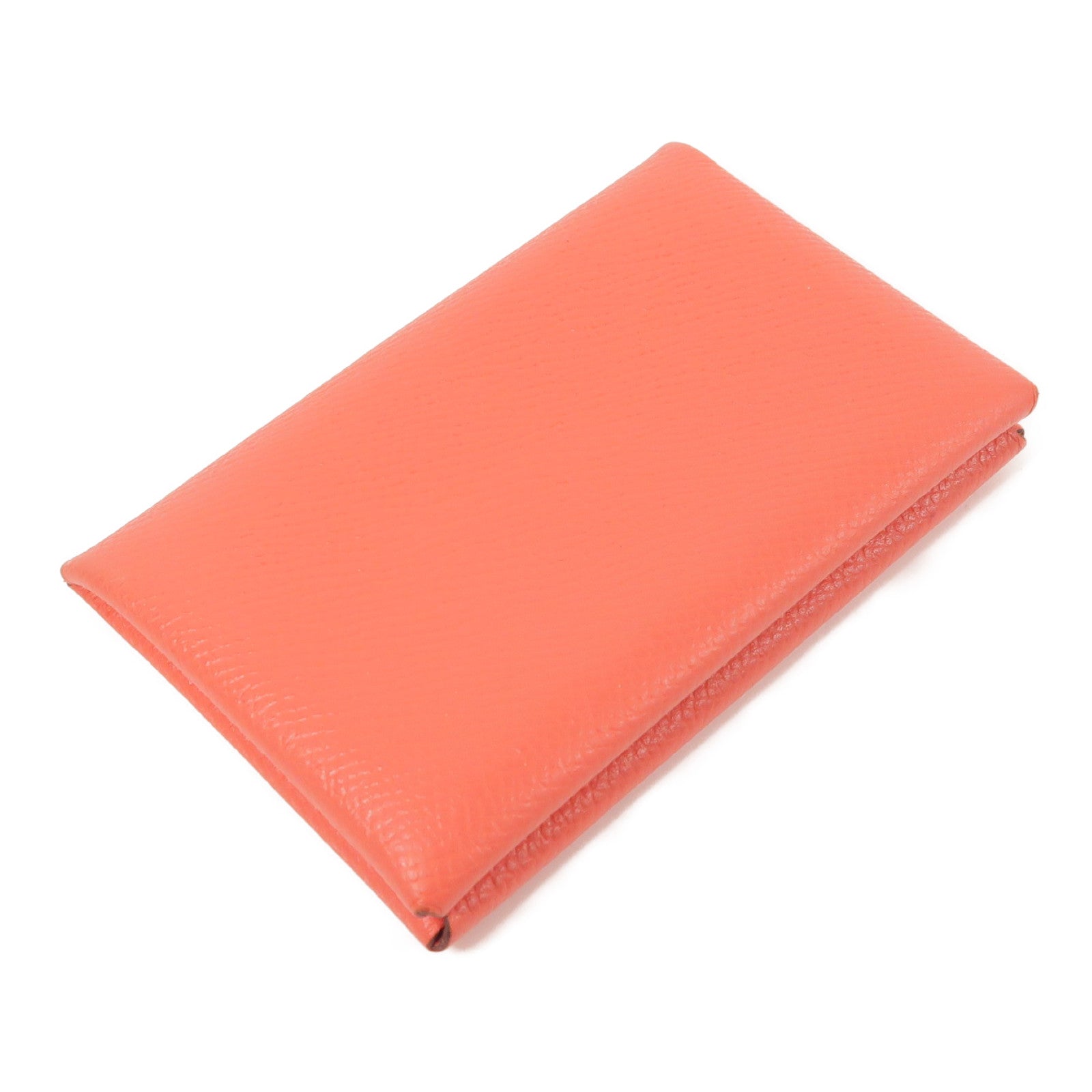 HERMES PHW Calvi Card Case/Card Holder Epsom Leather Red