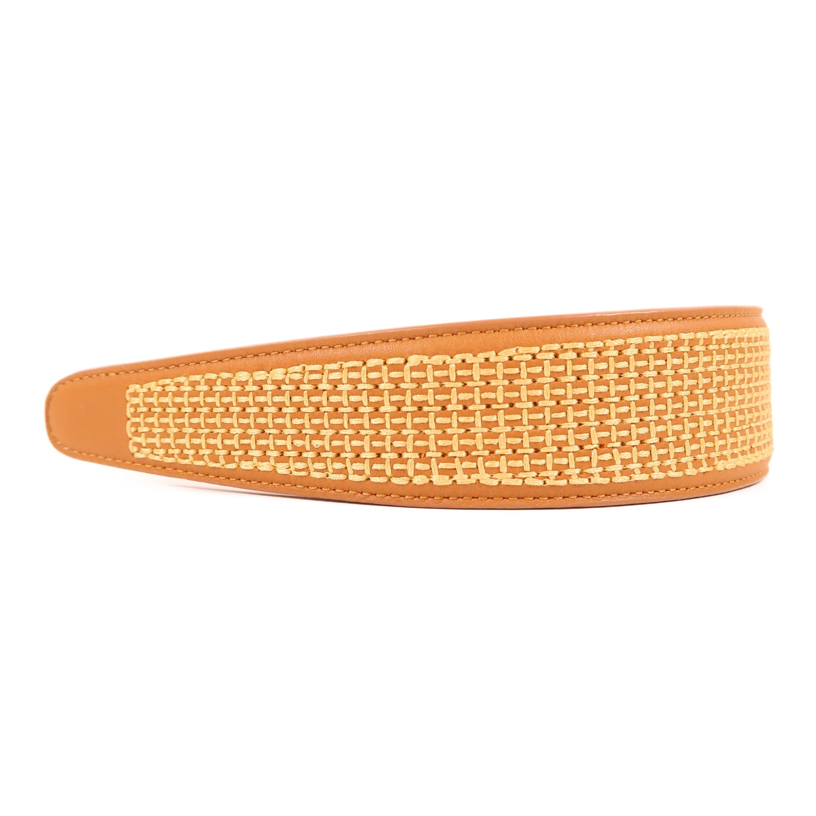 HERMES Swift皮革Serre TETE Elizabeth髮箍Gold棕色