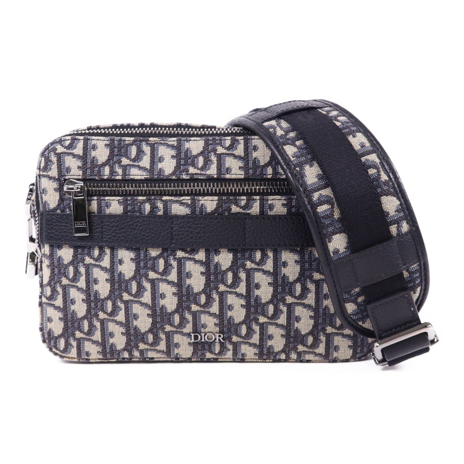 Dior 帆布Safari Messenger Oblique銀扣肩背袋