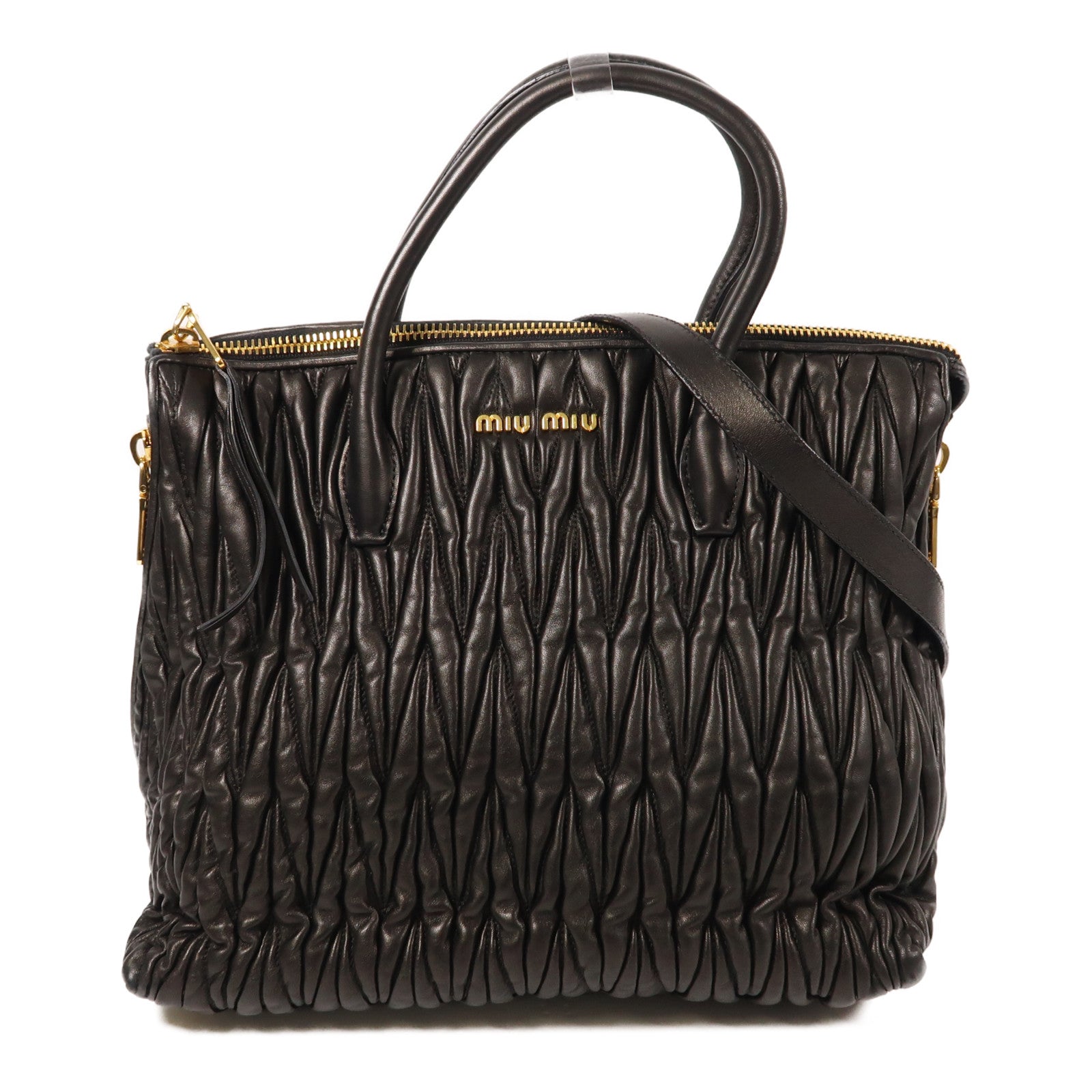 Miu Miu 羊皮皮革2 Way Shoulder金扣手挽肩背兩用袋