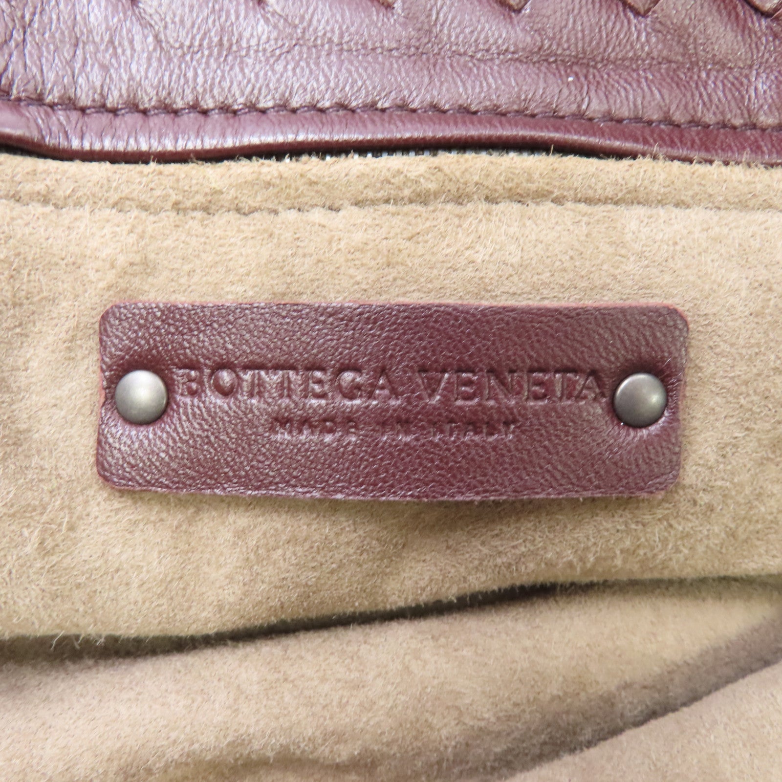BOTTEGA VENETA 織紋皮革Handbag手挽袋棕色