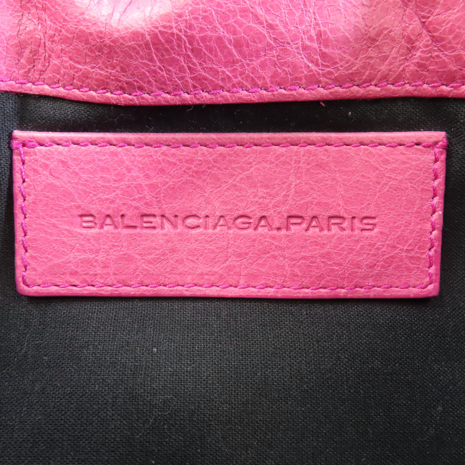 BALENCIAGA 牛皮皮革Clutch Bag銀扣手拿包粉紅色