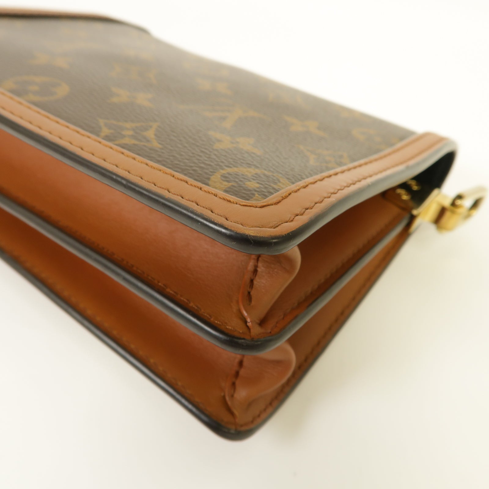 LOUIS VUITTON 【激減優惠】Monogram Reverse Mini Dauphine金扣肩背袋棕色