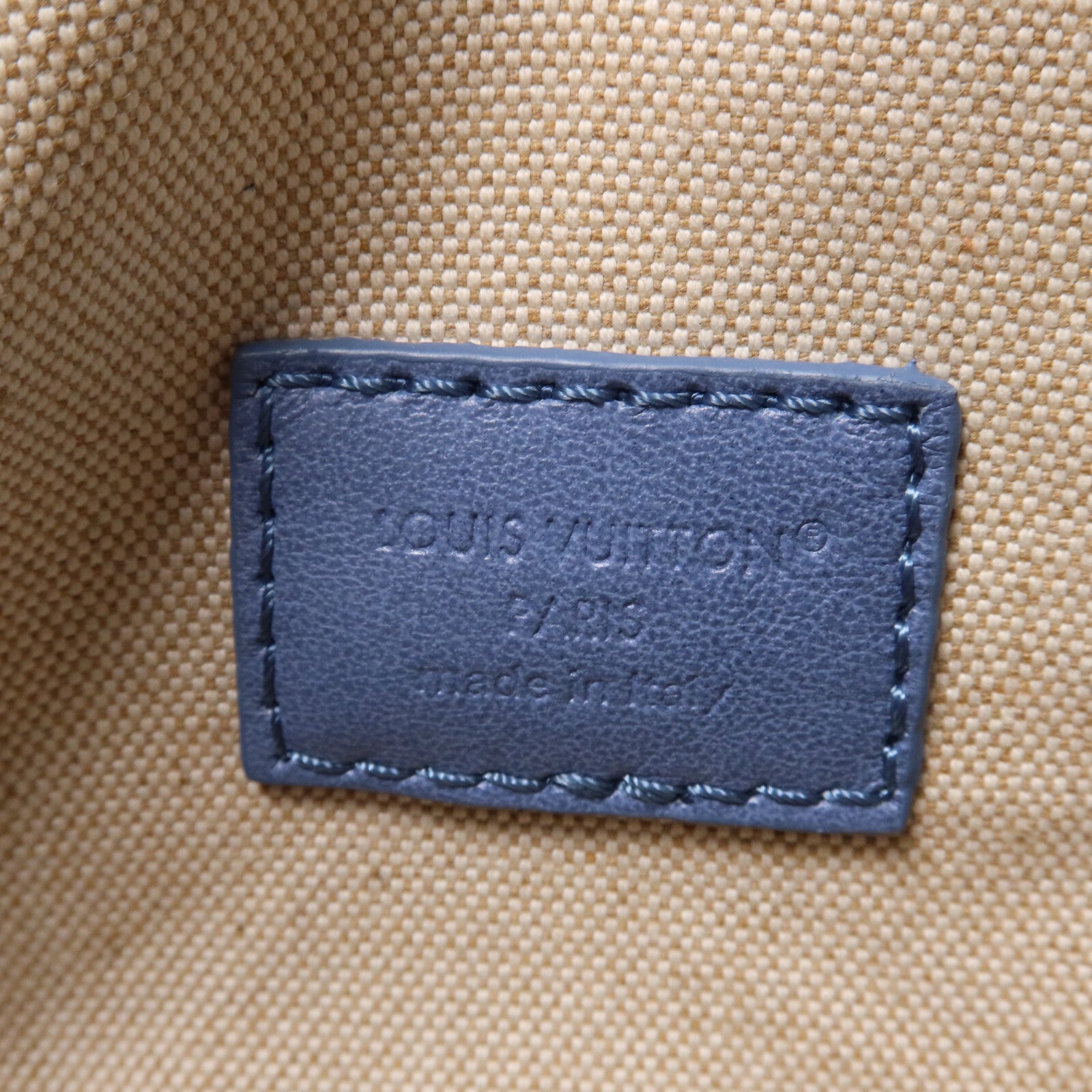 LOUIS VUITTON Damier Denim/牛皮皮革Speedy Bandouliere 18手挽肩背兩用袋
