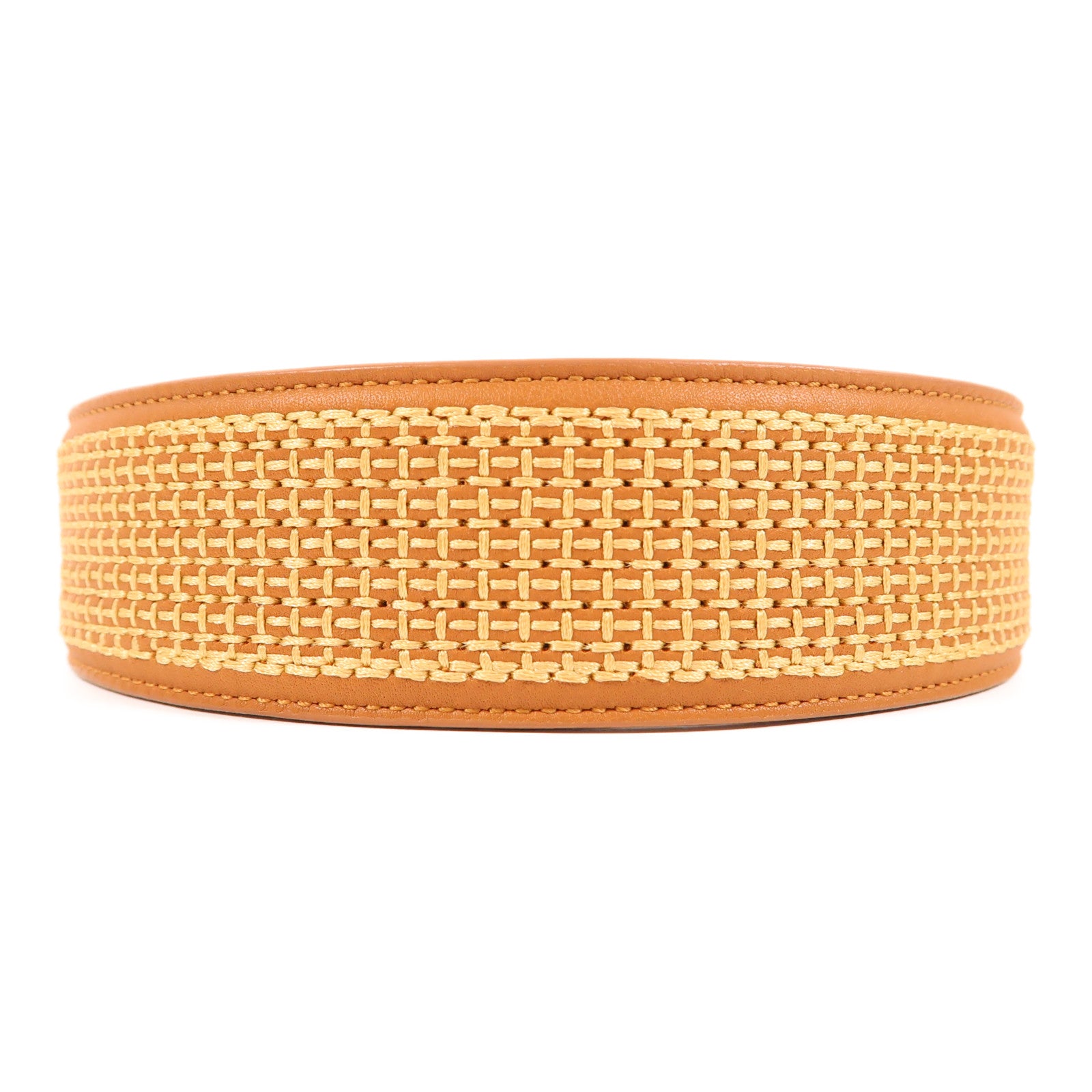 HERMES Swift皮革Serre TETE Elizabeth髮箍Gold棕色
