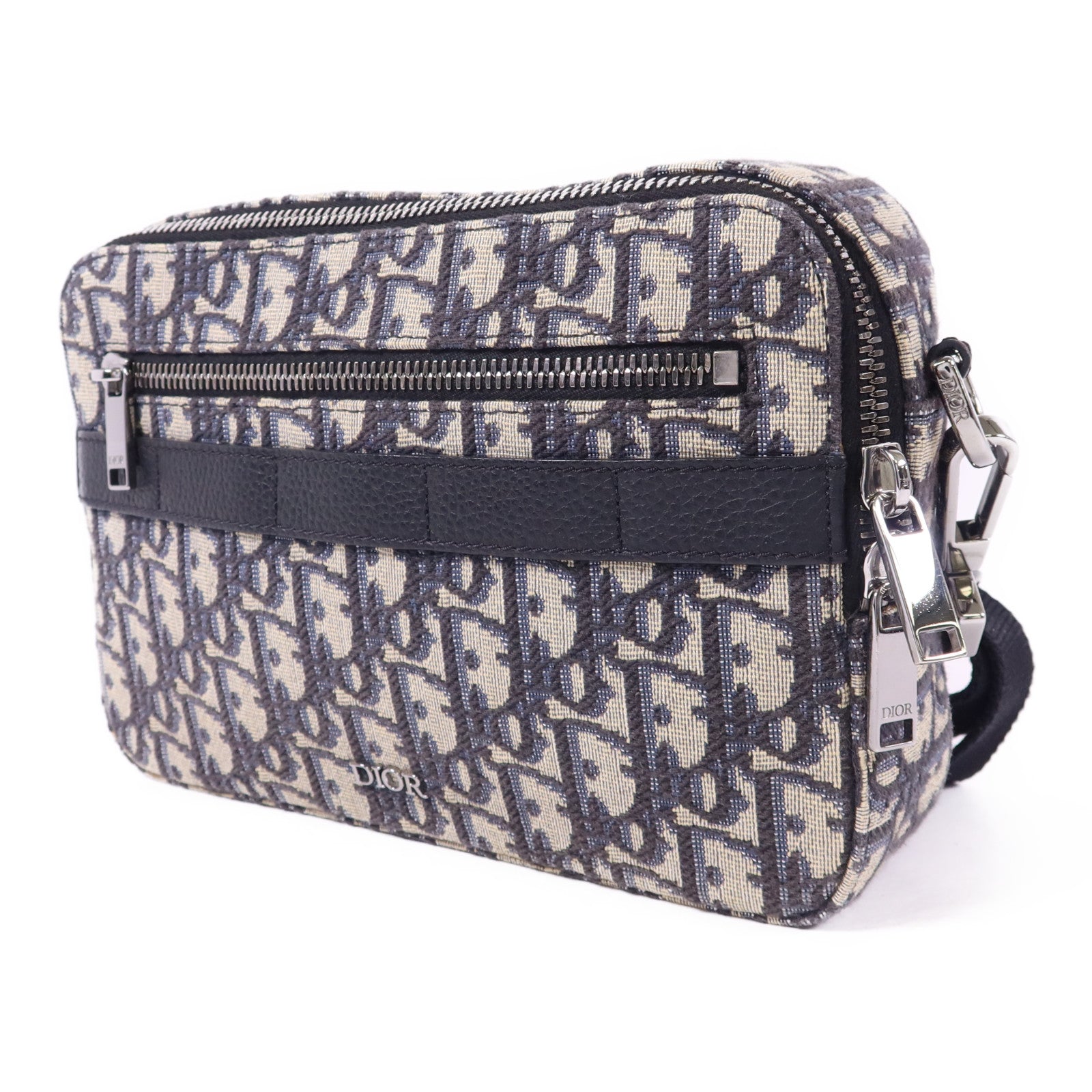 Dior 帆布Safari Messenger Oblique銀扣肩背袋
