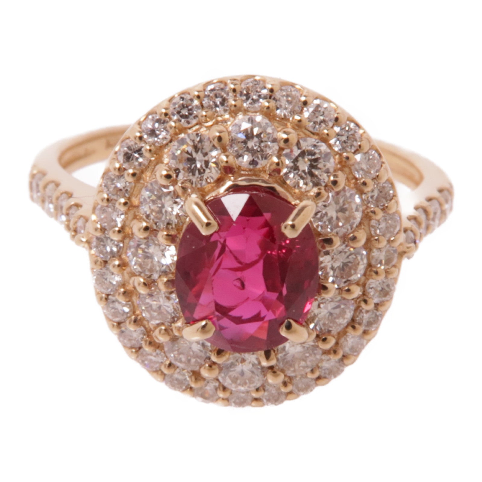 JEWELRY 【激減優惠】18K玫瑰金Ruby Ring紅寶石/鑽石戒指US#6.25