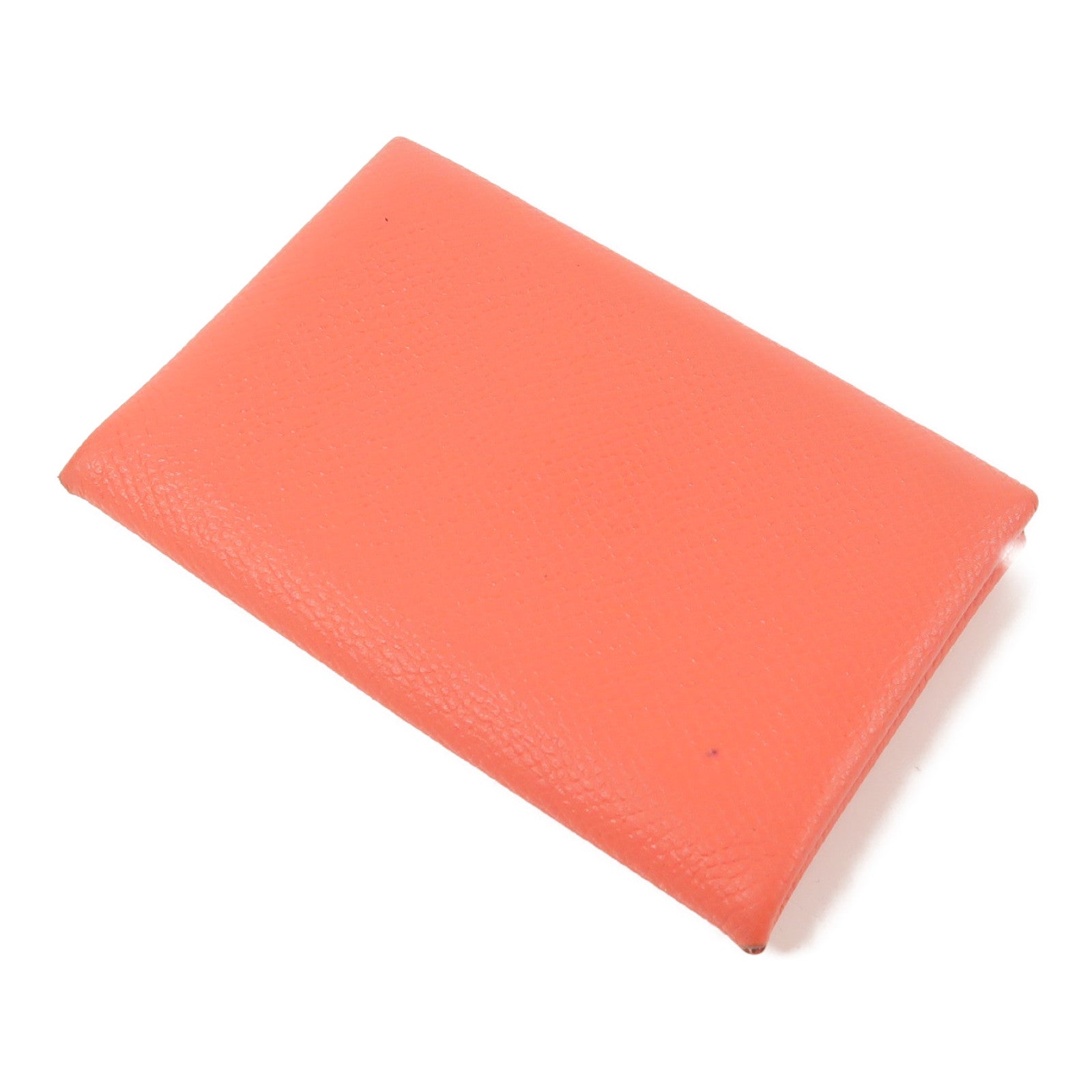 HERMES PHW Calvi Card Case/Card Holder Epsom Leather Red