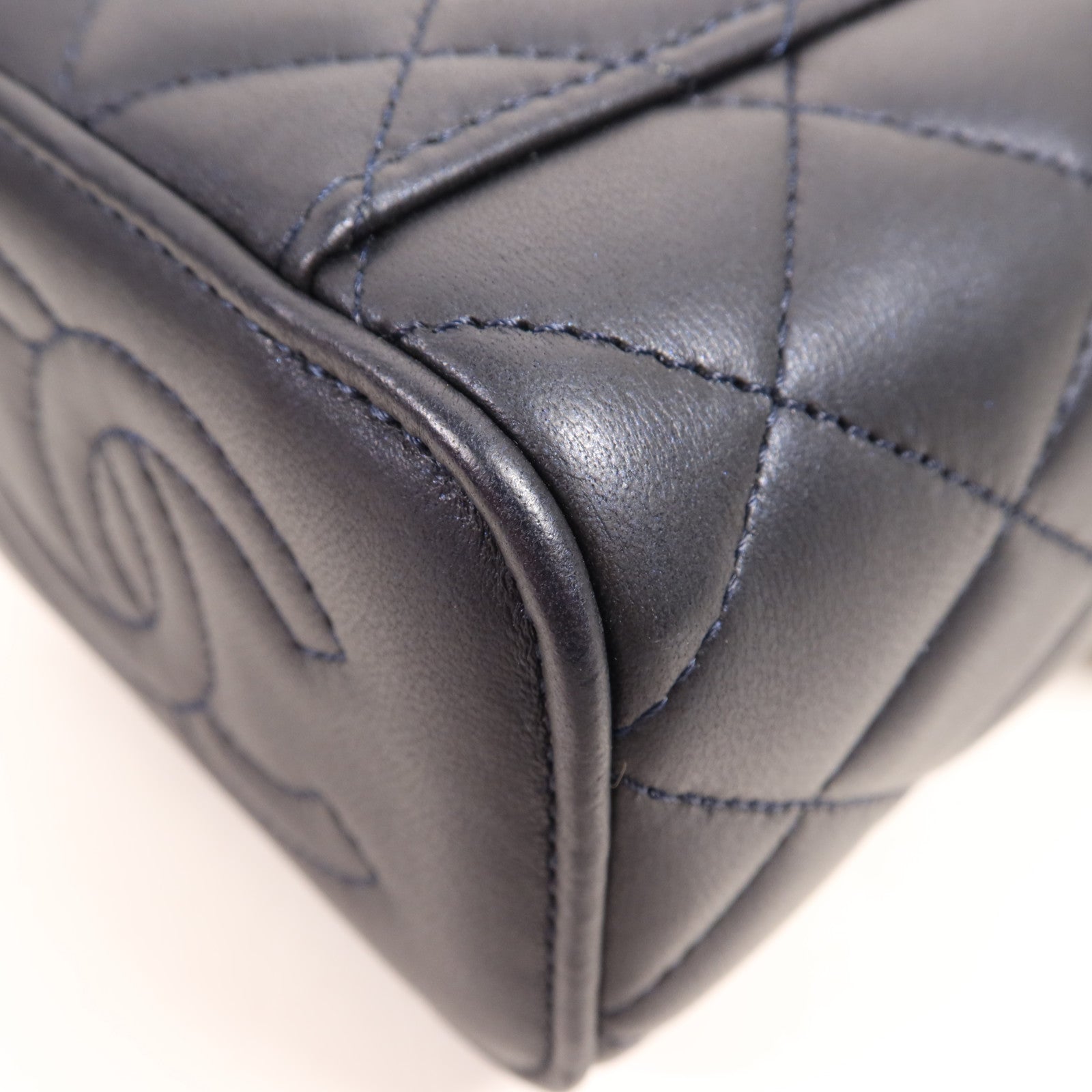 CHANEL 羊皮皮革Vanity Case金扣手挽肩背兩用袋