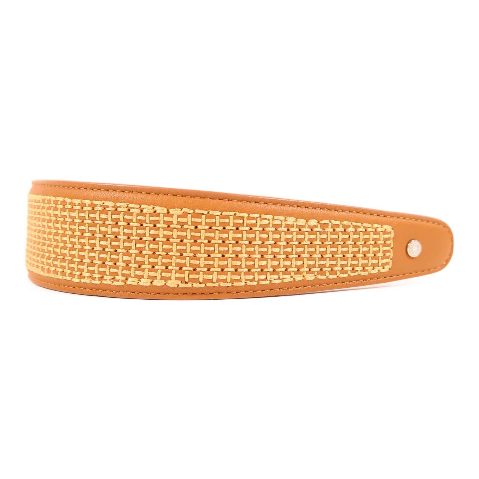 HERMES Swift皮革Serre TETE Elizabeth髮箍Gold棕色
