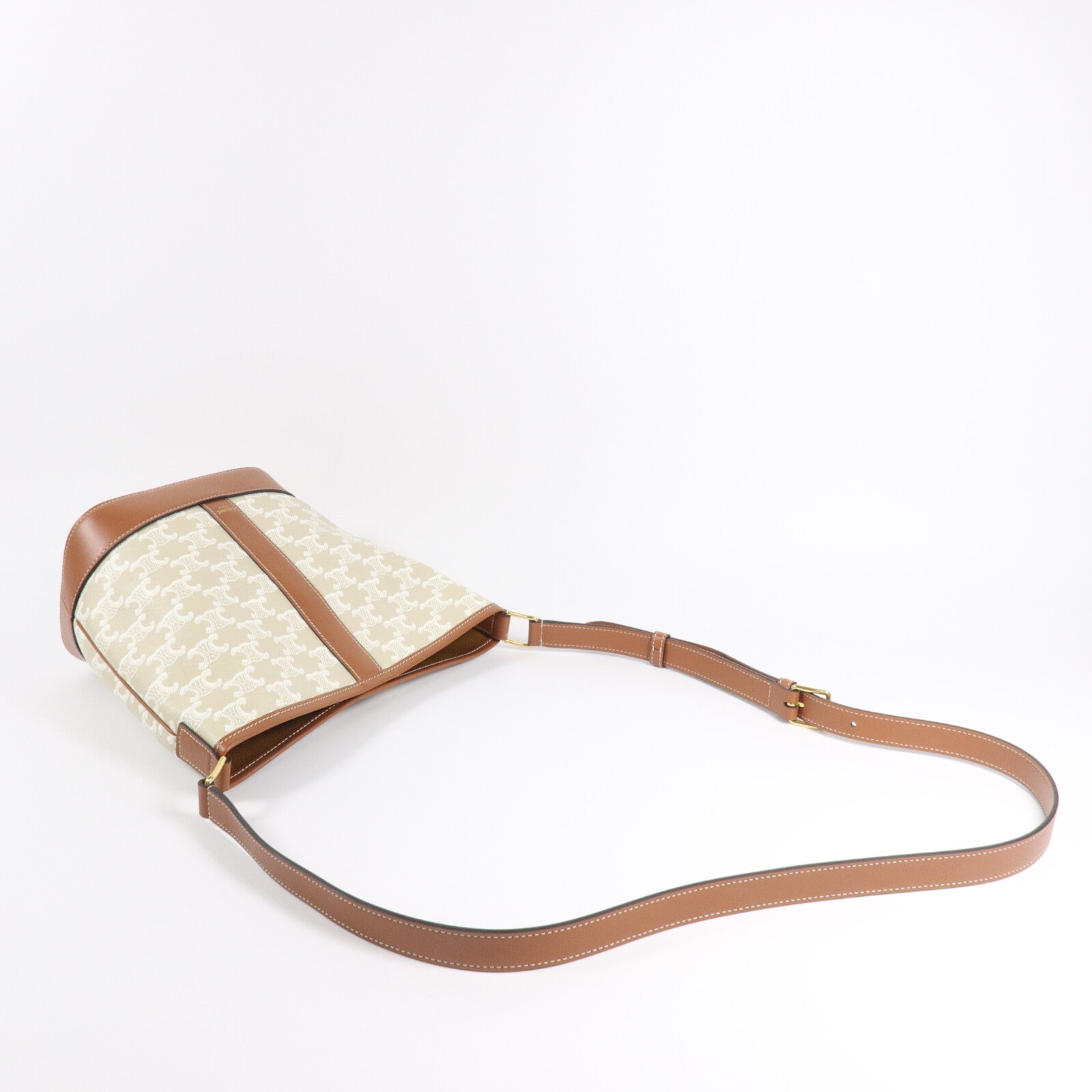 CELINE 塗層帆布Triomphe Small Bucket Bag肩背袋