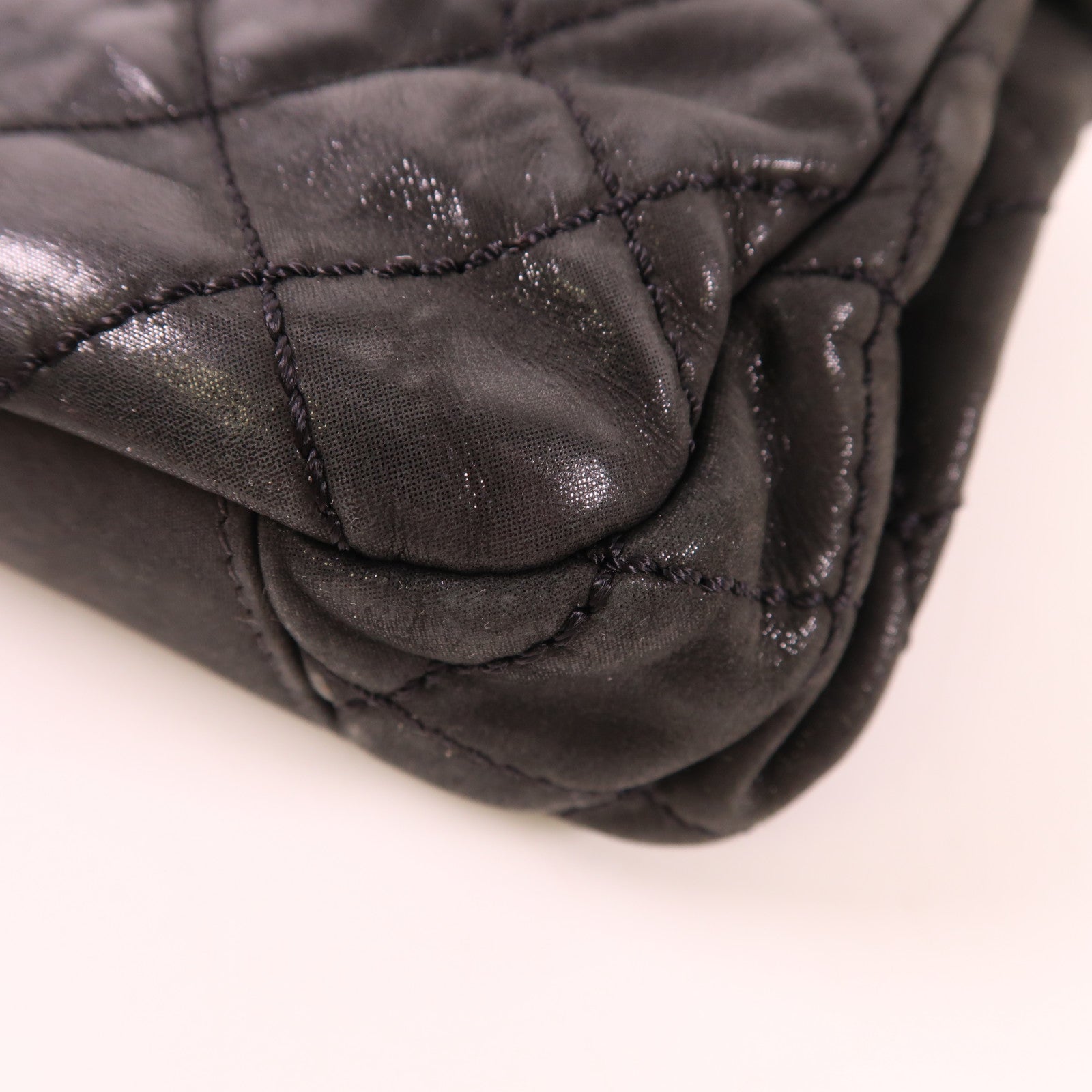 CHANEL CC SHW Chain Shoulder Bag Leather Black