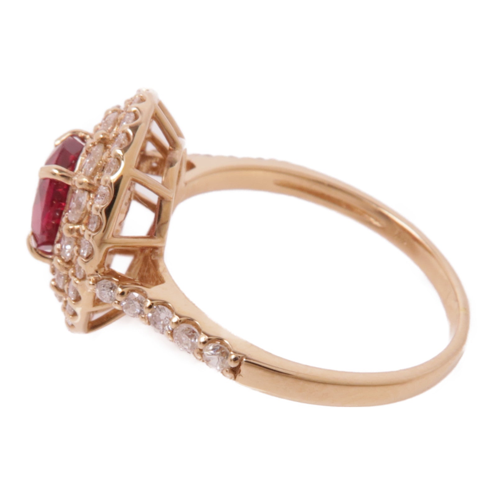 JEWELRY 【激減優惠】18K玫瑰金Ruby Ring紅寶石/鑽石戒指US#6.25