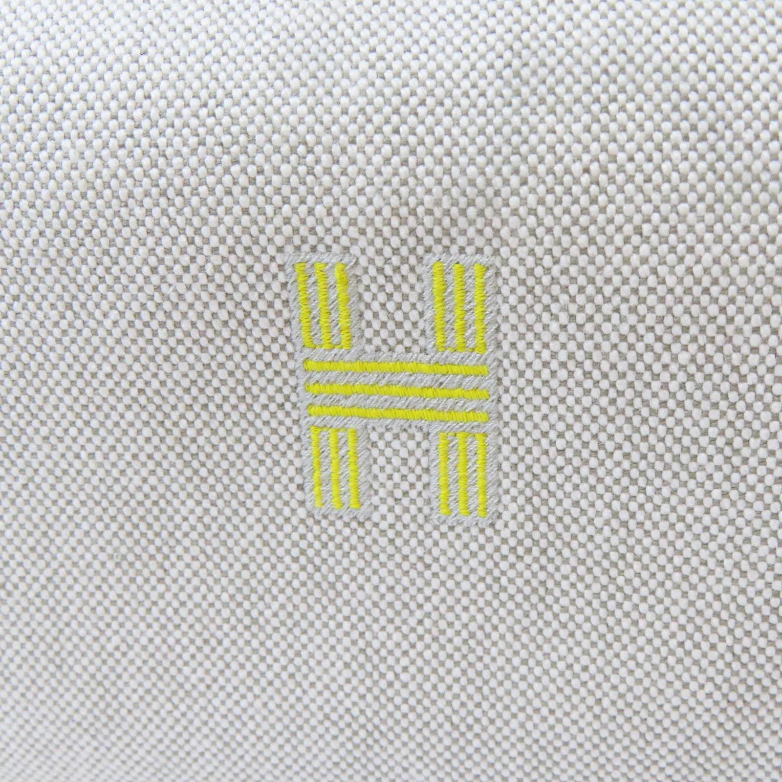 HERMES 帆布Bride A Brac GM銀扣手挽袋米色/黃色