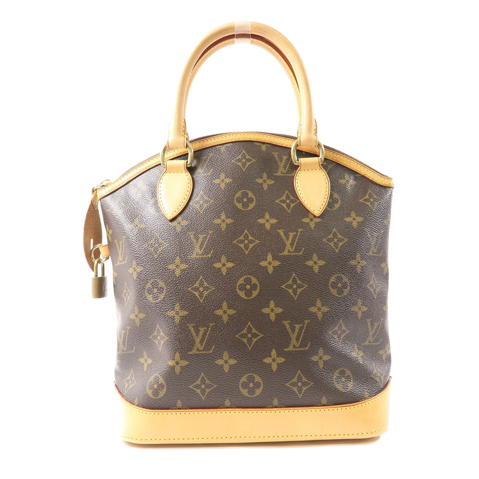 LOUIS VUITTON Monogram Lockit金扣手挽袋啡色