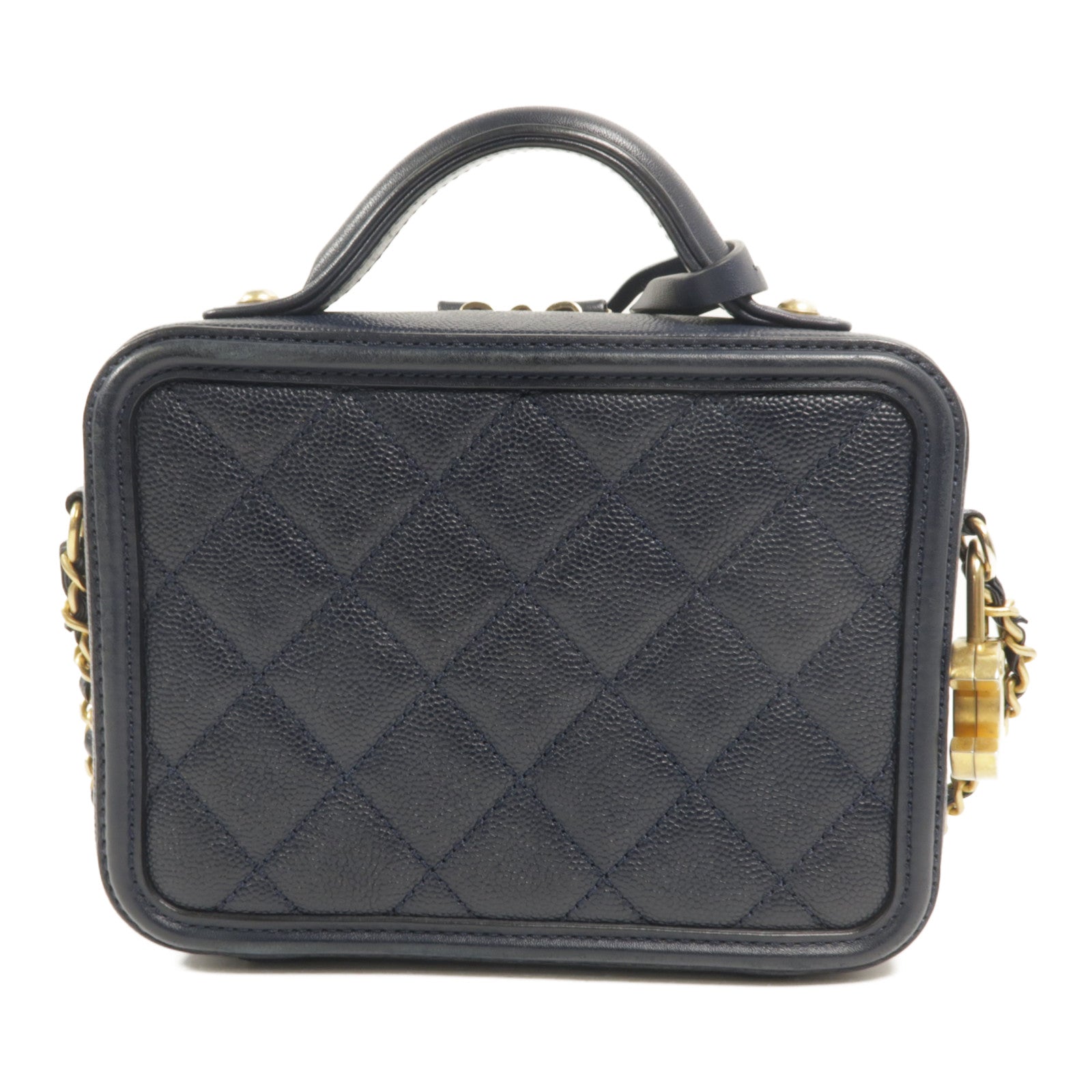 CHANEL 牛皮皮革Vanty Case Small鏈帶肩背袋