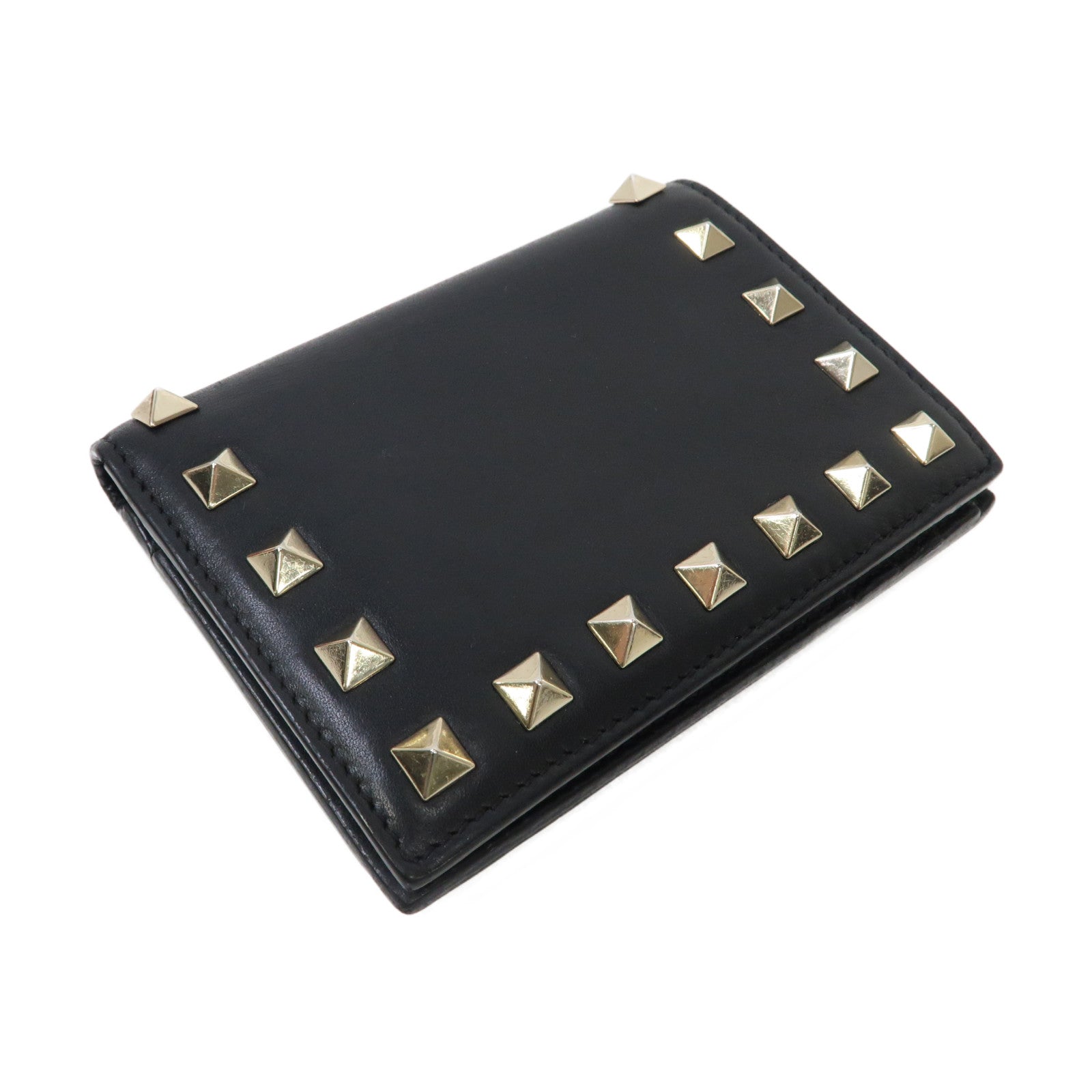 Valentino 牛皮皮革Rockstud Wallet錢包黑色