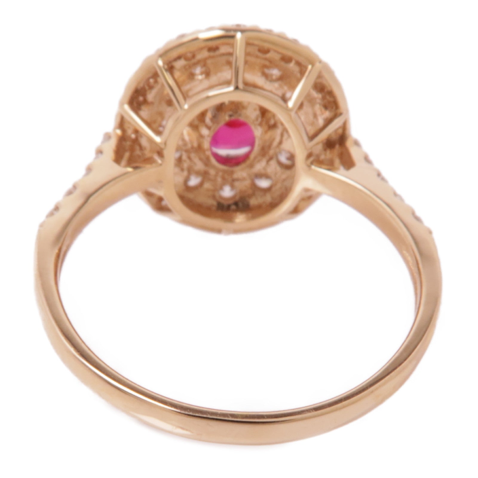 JEWELRY 【激減優惠】18K玫瑰金Ruby Ring紅寶石/鑽石戒指US#6.25