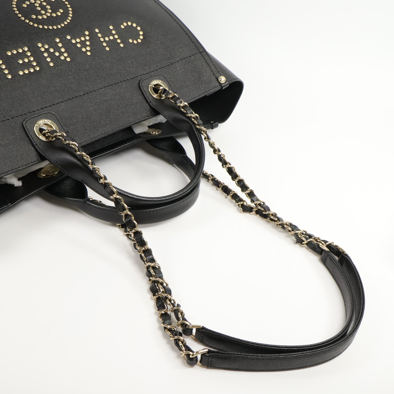 CHANEL 牛皮皮革Deauville 2 Way Shoulder Bag鏈帶肩背袋