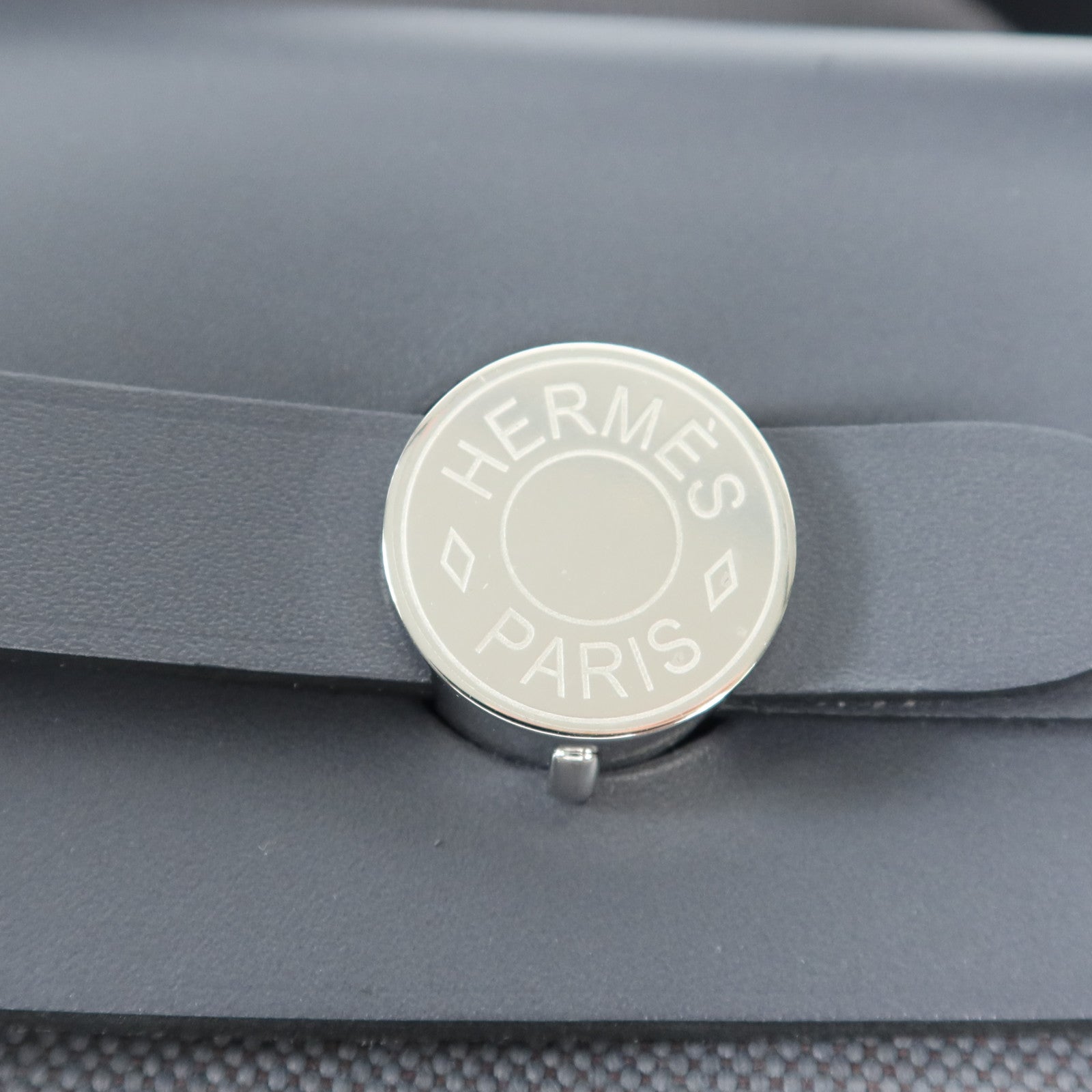 HERMES 帆布Herbag 31銀扣手挽肩背兩用袋Ardoise