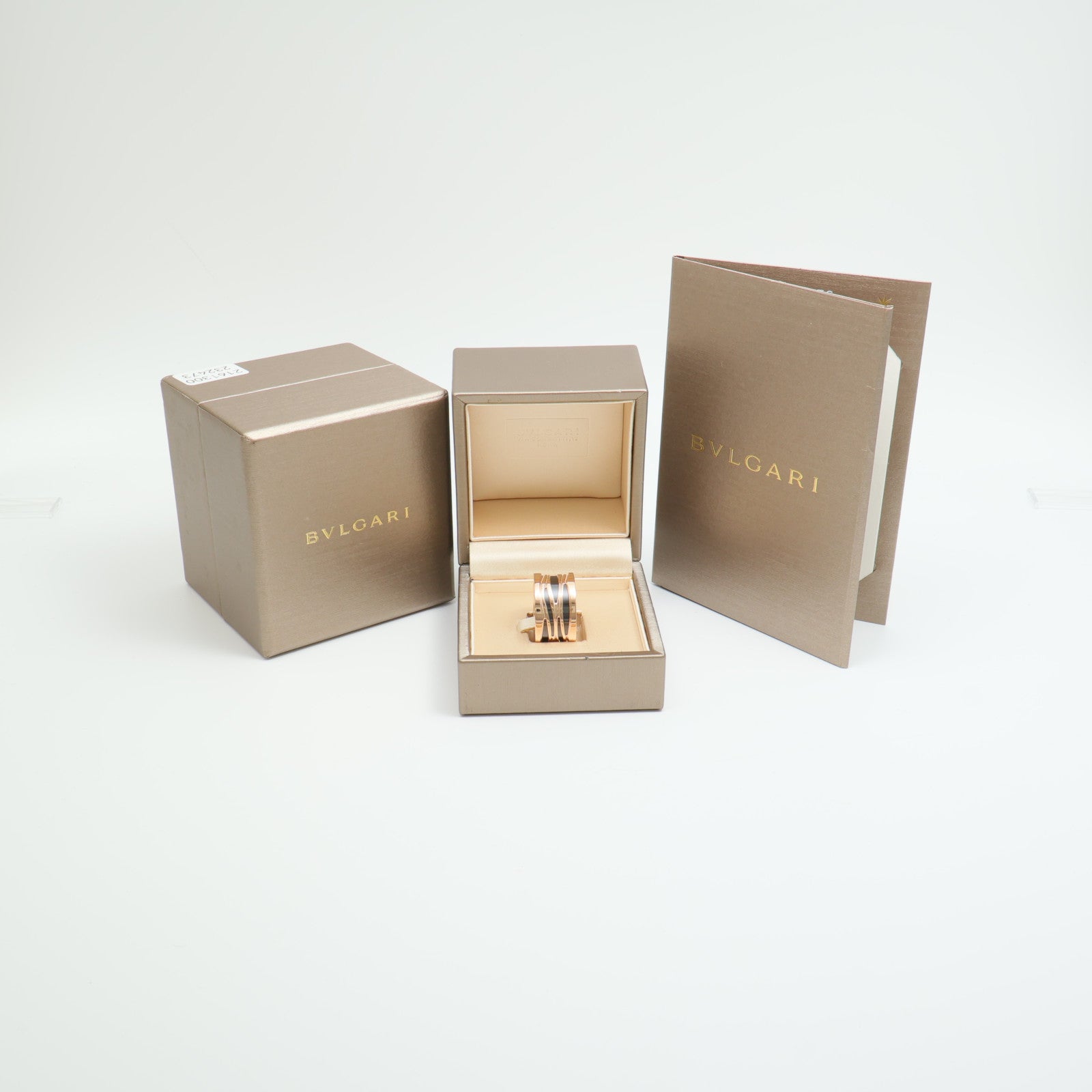 BVLGARI 18K玫瑰金B.Zerol Design Legend Ring琺瑯戒指