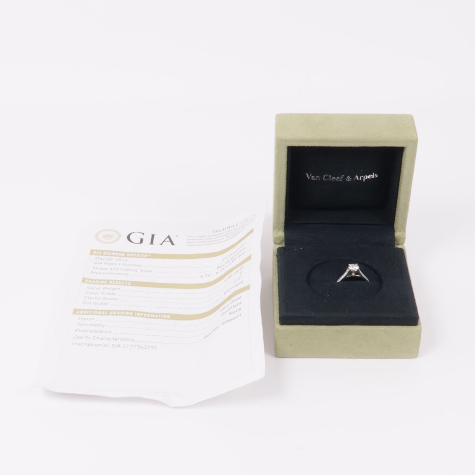 Van Cleef & Arpels【激減優惠】 PT950鉑金Romance Solitaire Ring鑽石戒指US#4.25