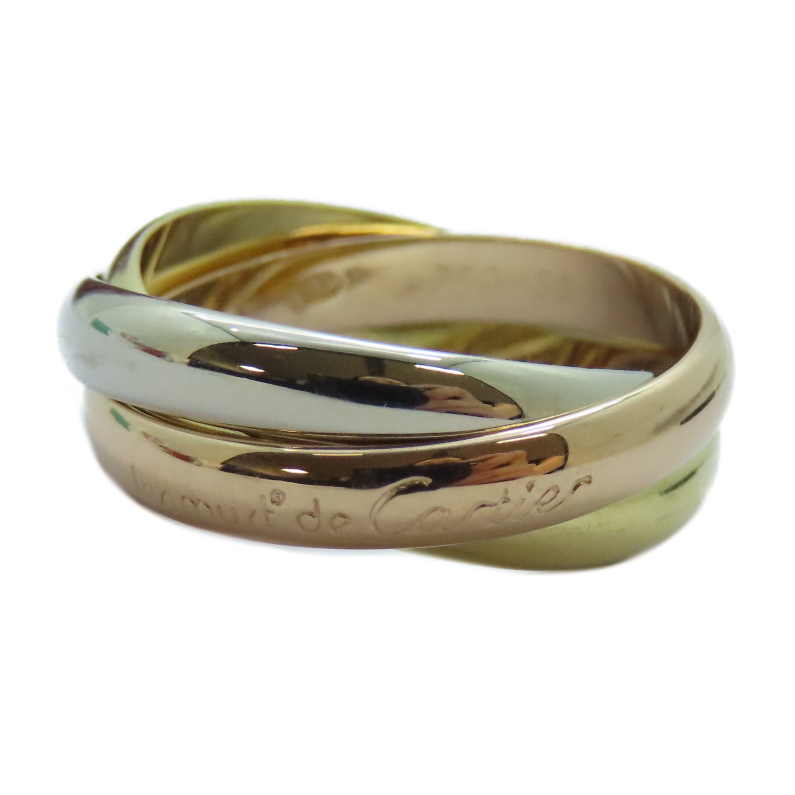 CARTIER 18K黃金/白金/玫瑰金Trinity戒指Cartier#56/US#7.5