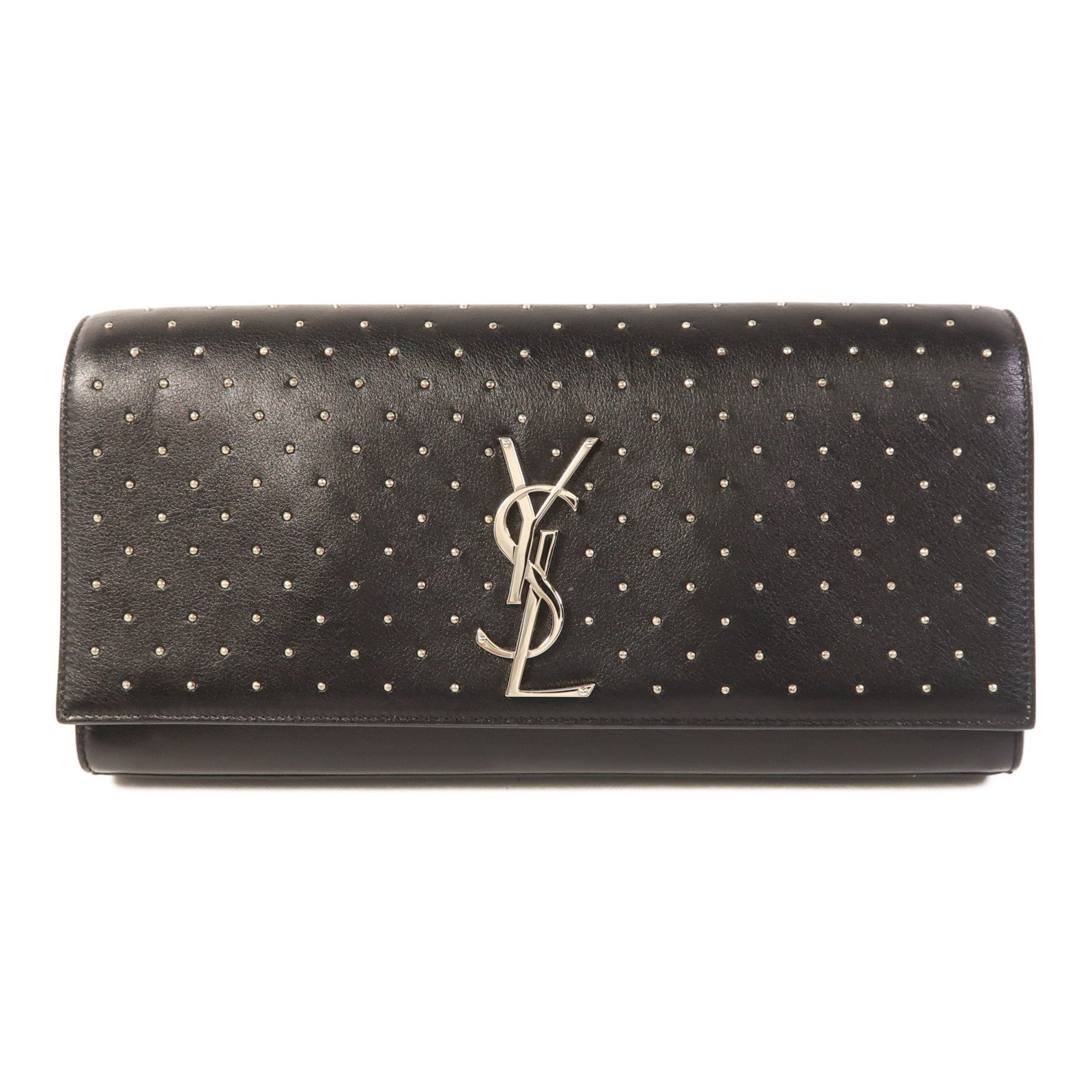 SAINT LAURENT 牛皮皮革Clutch Bag銀扣手拿包