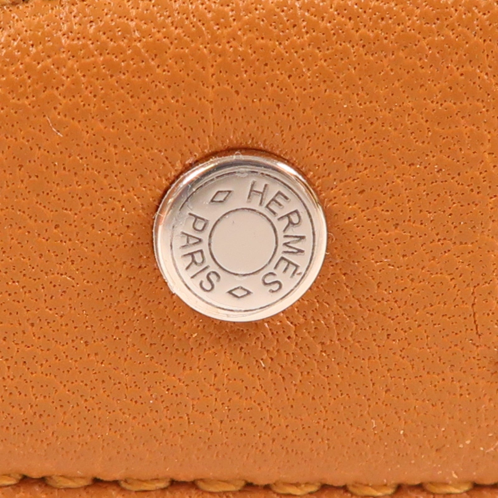 HERMES Swift皮革Serre TETE Elizabeth髮箍Gold棕色