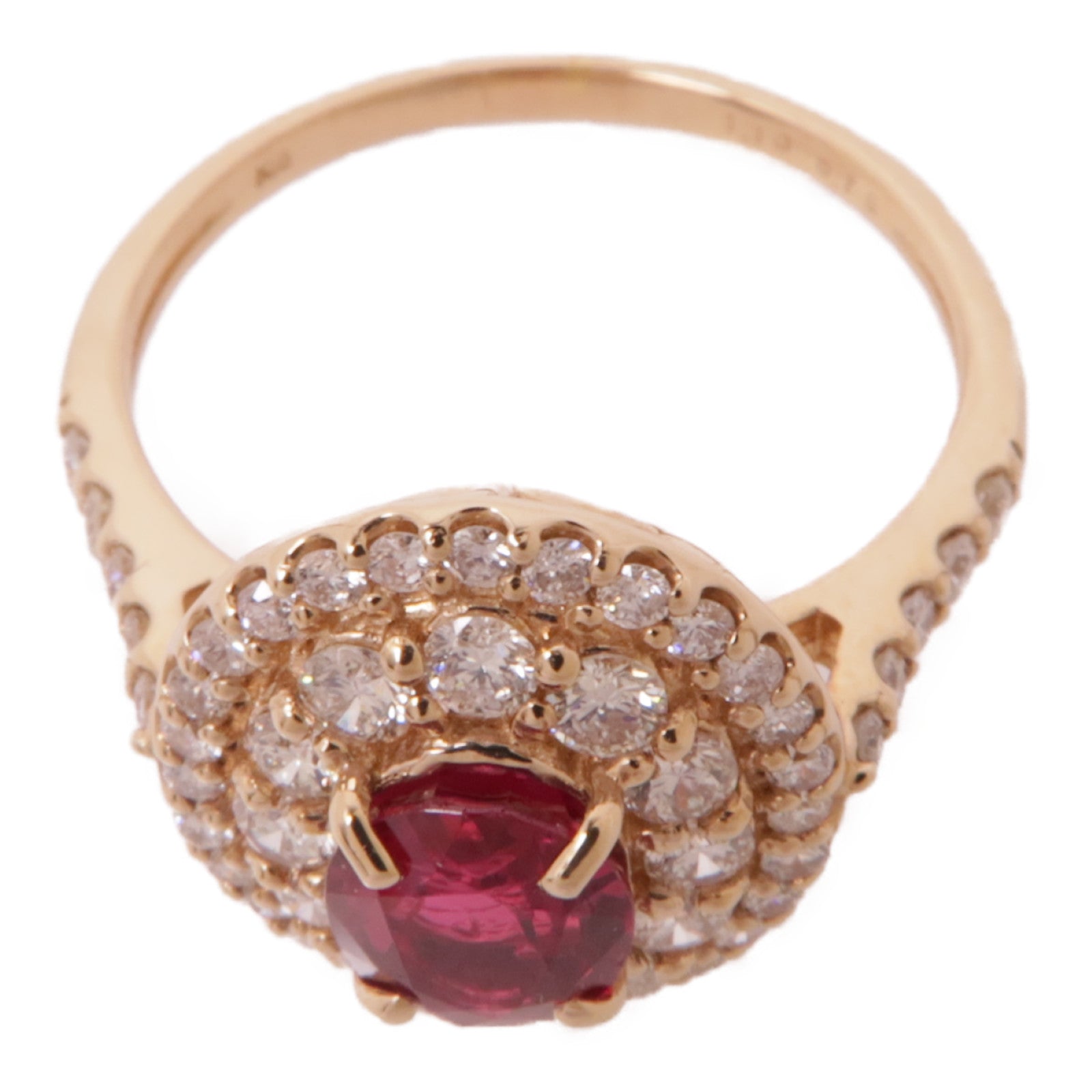 JEWELRY 【激減優惠】18K玫瑰金Ruby Ring紅寶石/鑽石戒指US#6.25