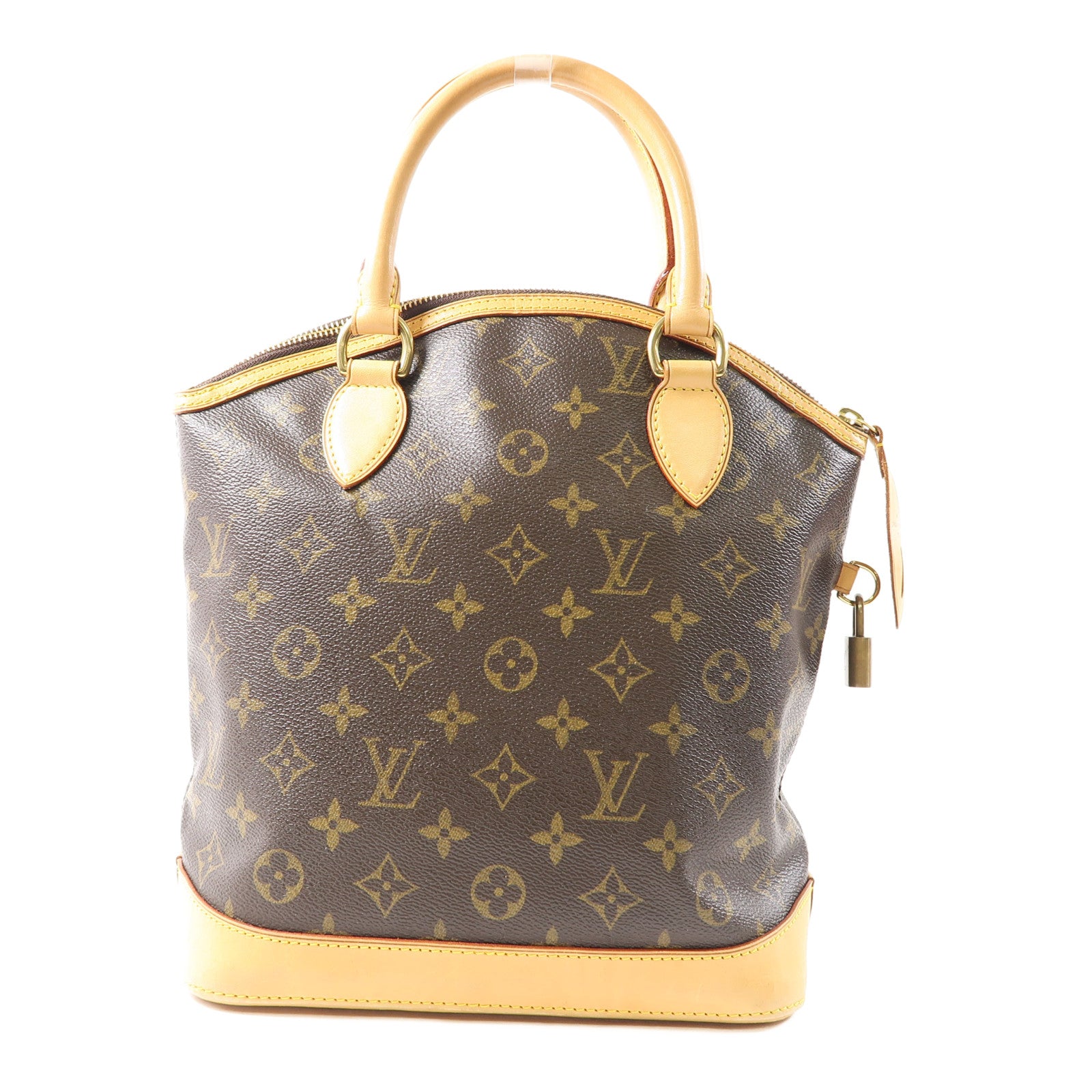 LOUIS VUITTON Monogram Lockit金扣手挽袋啡色