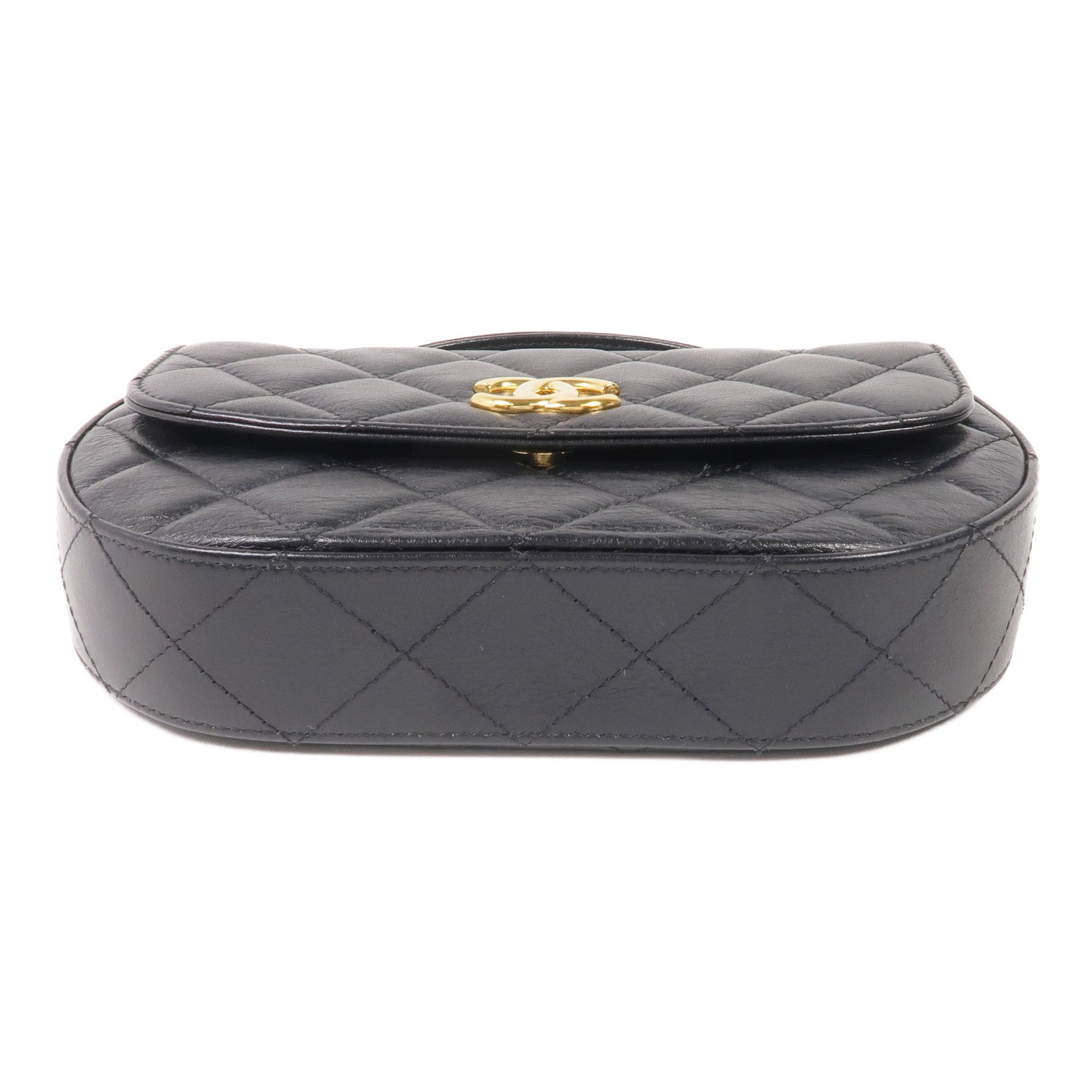 CHANEL 牛皮皮革2 Way Shoulder金扣手挽肩背兩用袋