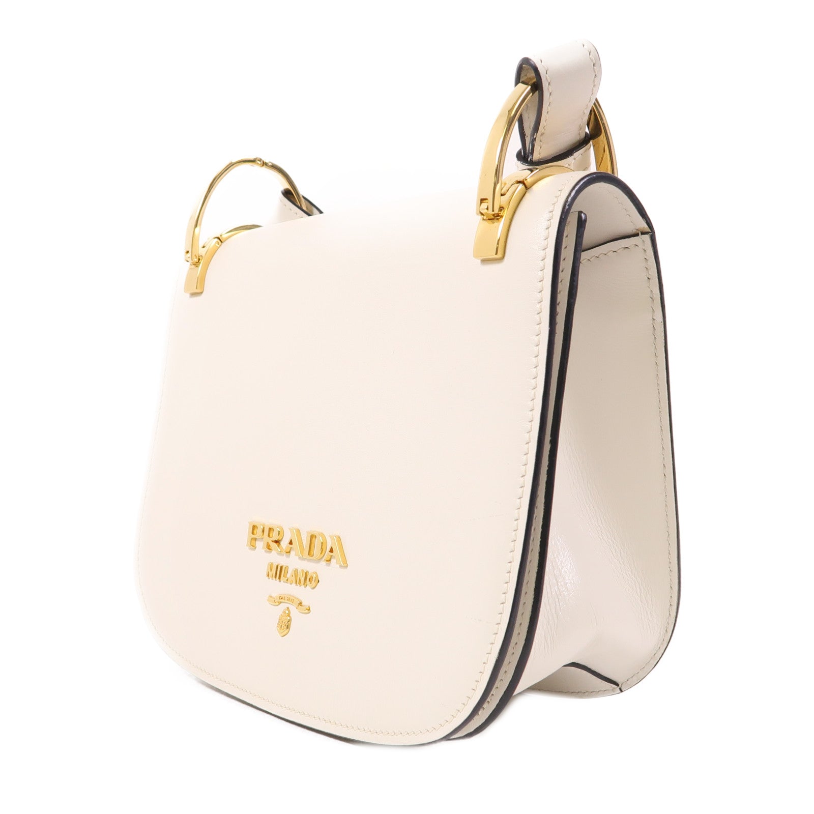 PRADA 牛皮皮革City Shoulder Bag金扣肩背袋