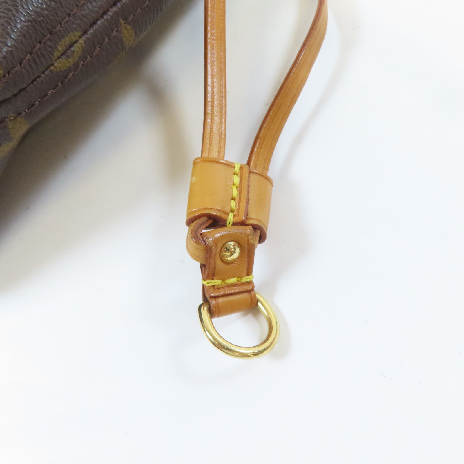 LOUIS VUITTON Monogram Neverfull PM金扣手挽袋啡色