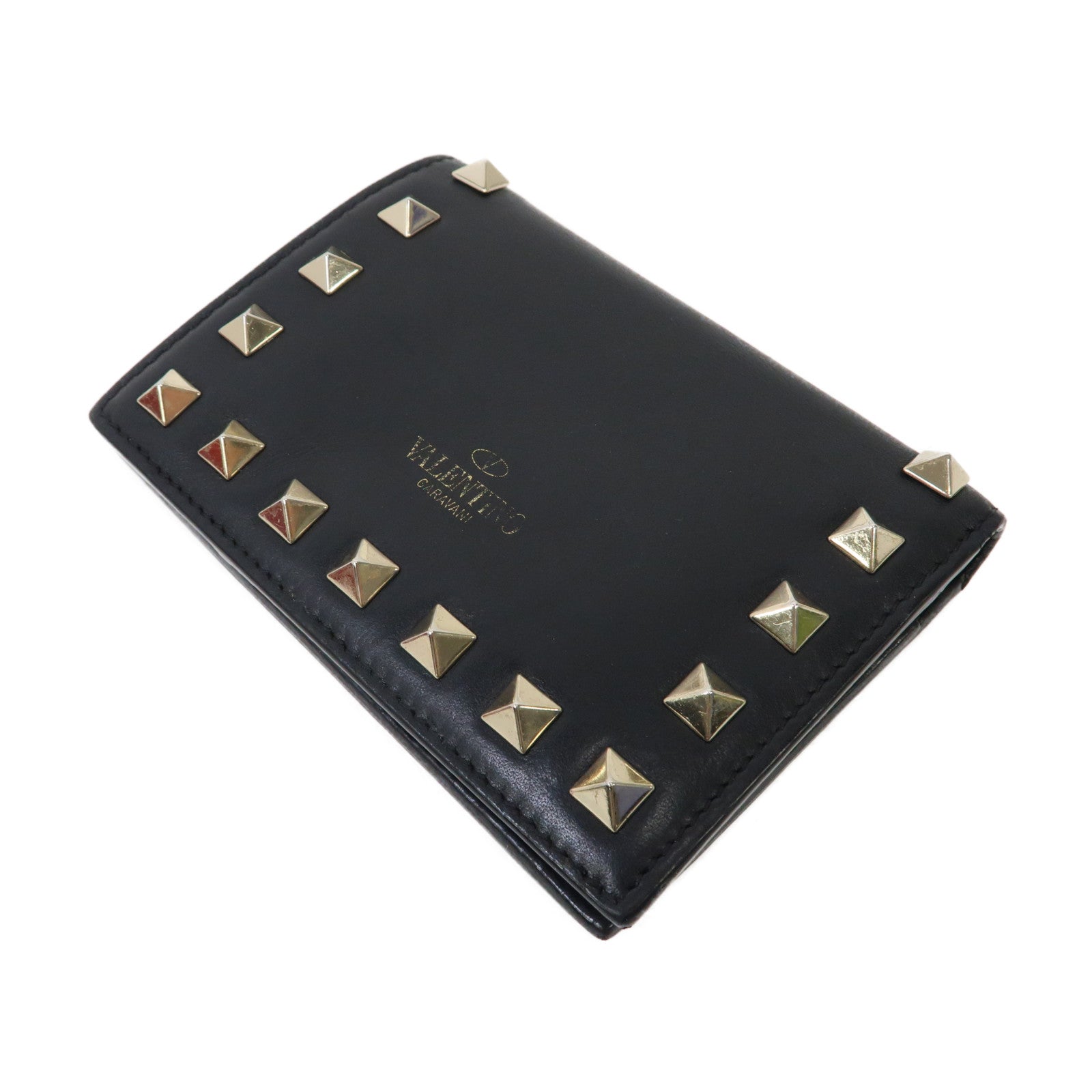 Valentino 牛皮皮革Rockstud Wallet錢包黑色