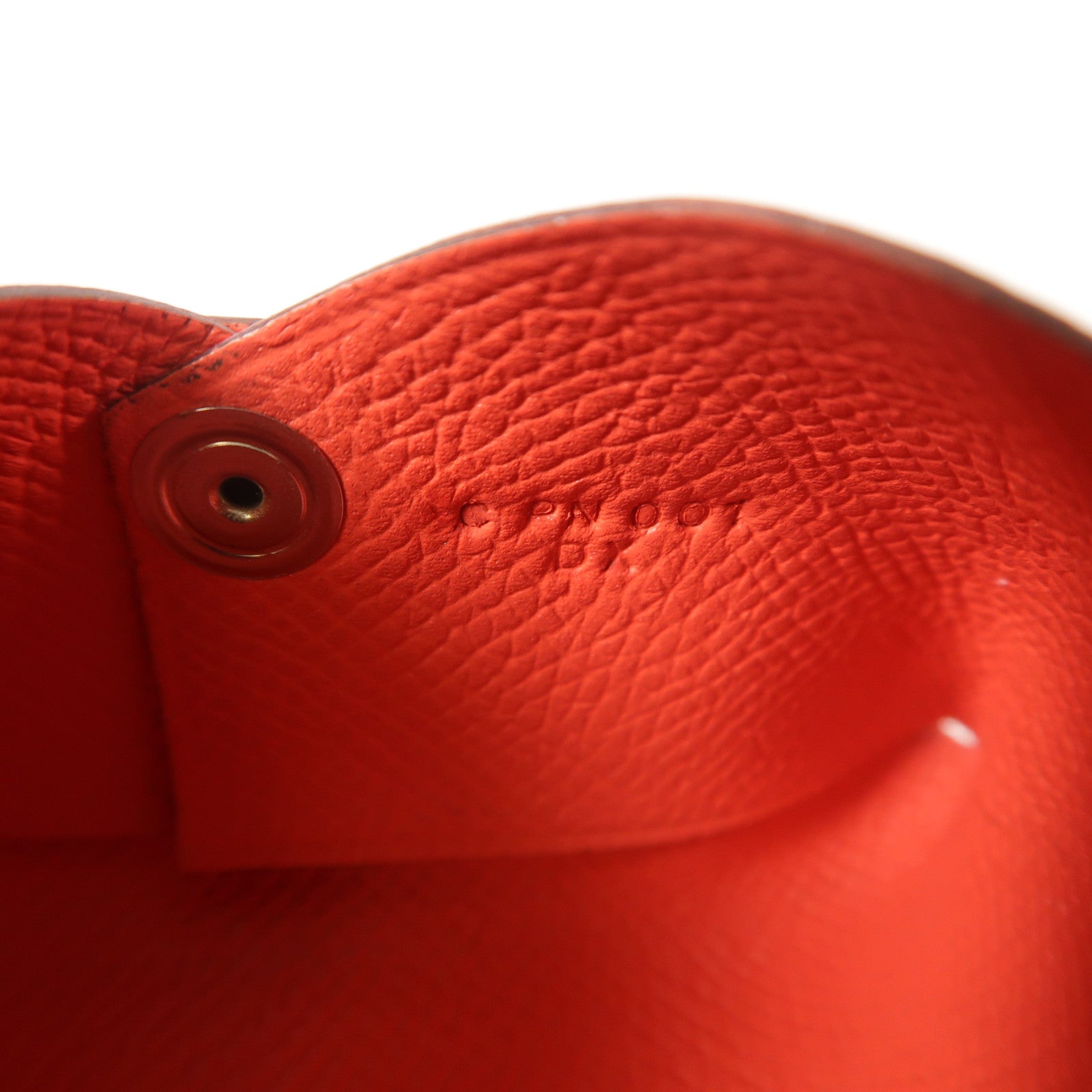HERMES PHW Calvi Card Case/Card Holder Epsom Leather Red