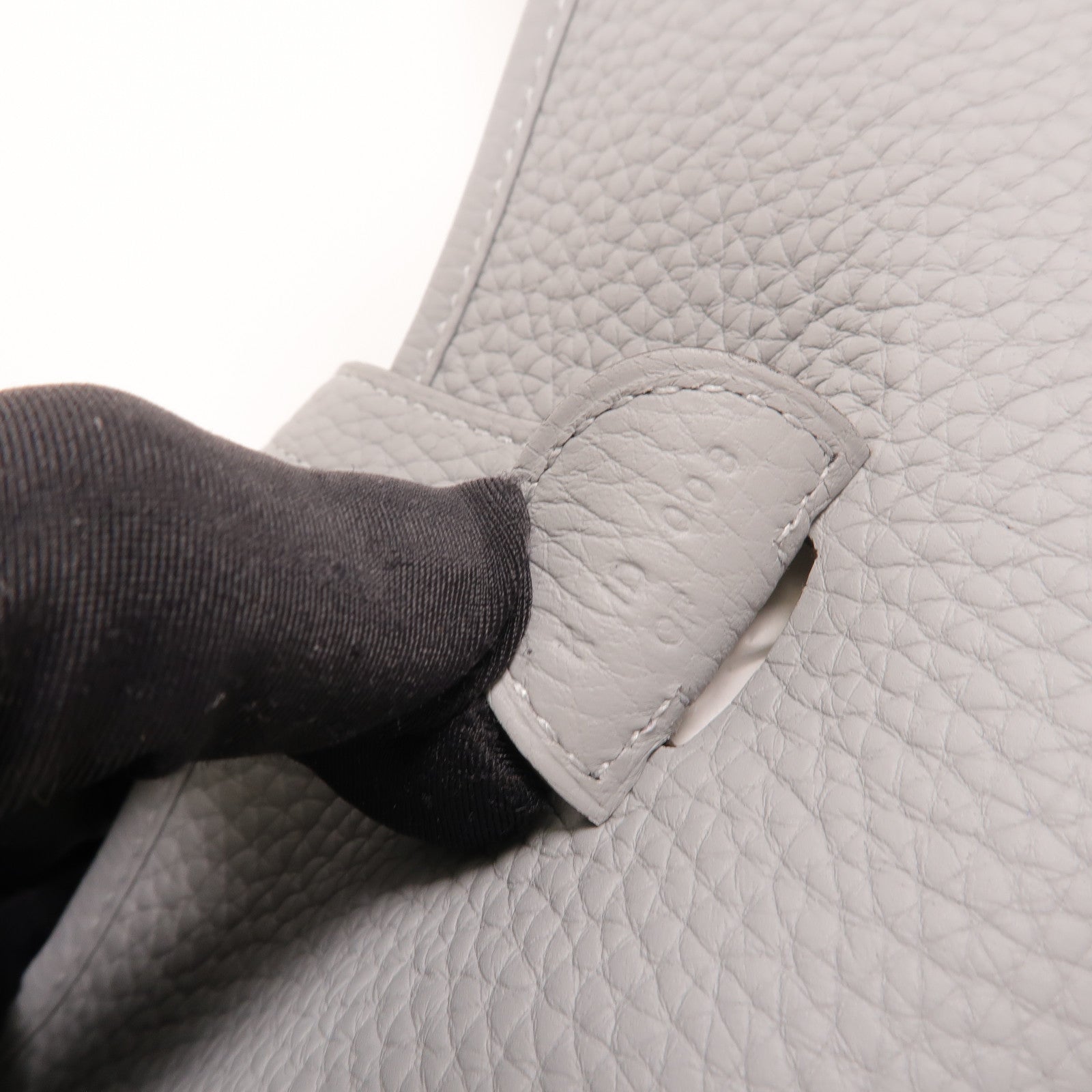 HERMES Clemence皮革Evelyne PM 肩背袋Bleu Brume