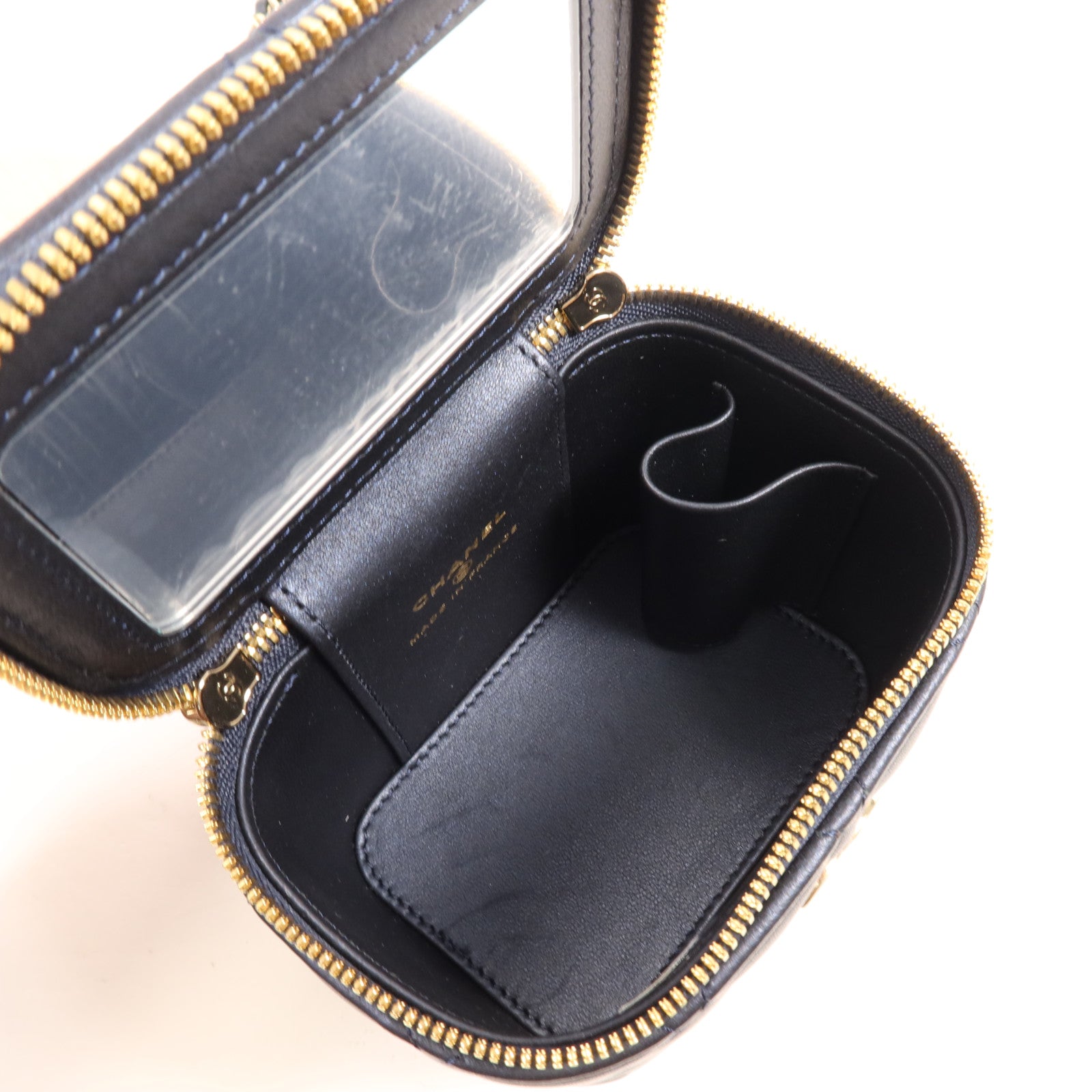 CHANEL 羊皮皮革Vanity Case金扣手挽肩背兩用袋