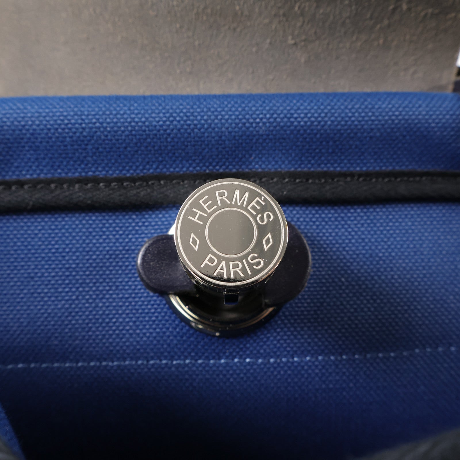 HERMES 帆布Herbag PM手挽肩背兩用袋Bleu Outremer