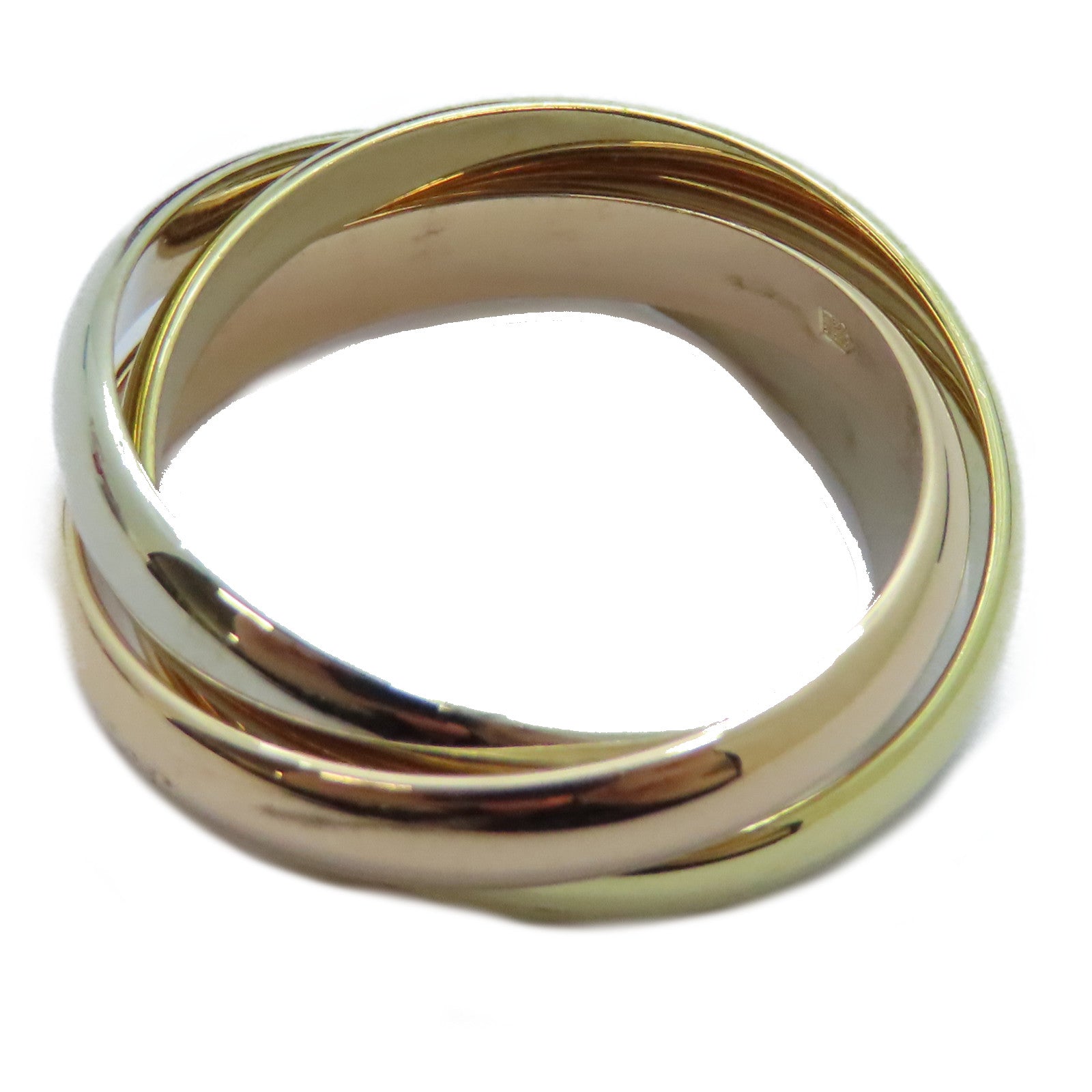 CARTIER 18K黃金/白金/玫瑰金Trinity戒指Cartier#56/US#7.5