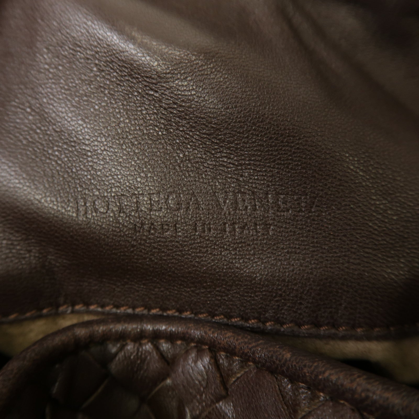 BOTTEGA VENETA 織紋皮革Shoulder Bag肩背袋啡色